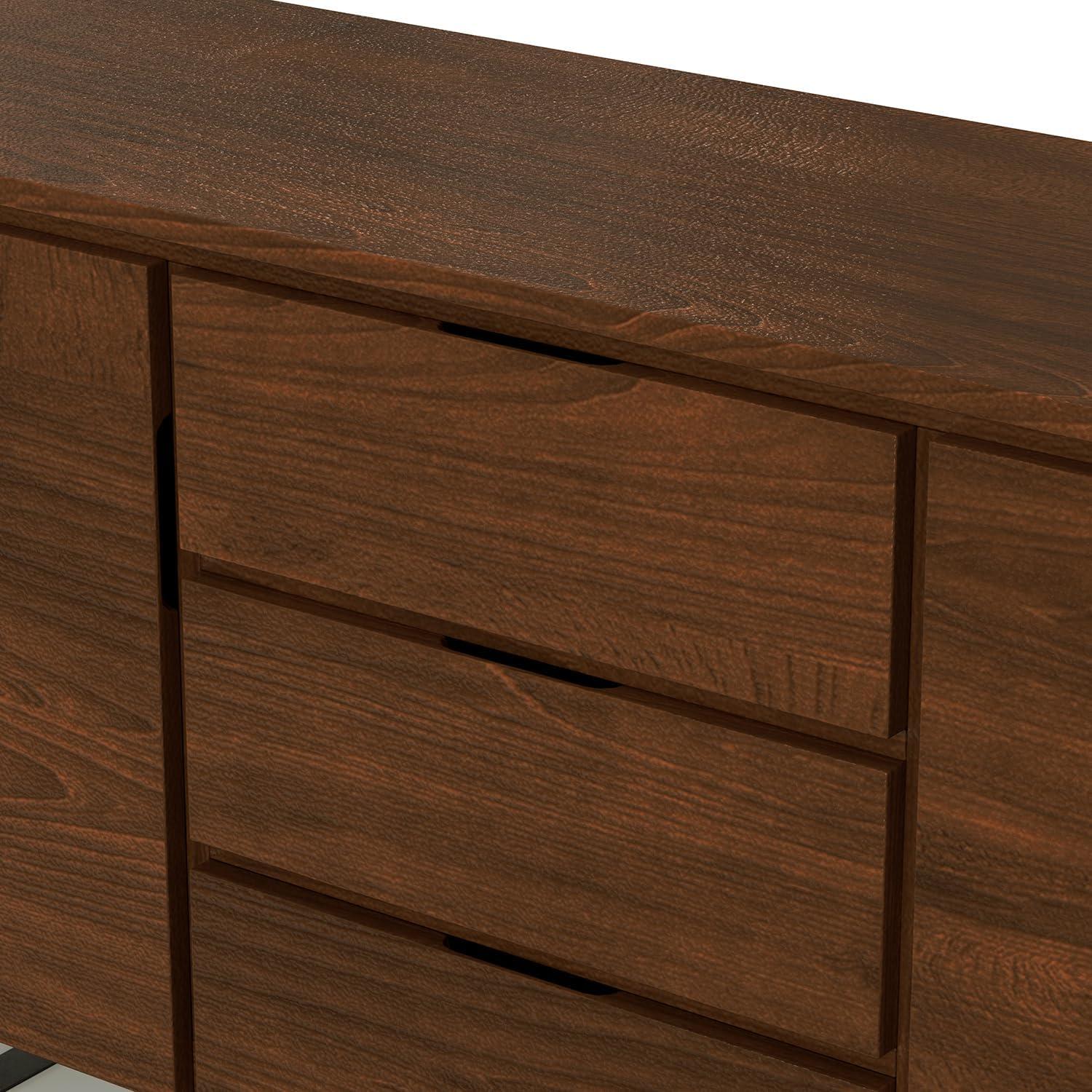 Simpli Home Lowry 60"W Solid Wood Modern Industrial 2-Door Sideboard Buffet with 3 Center Drawers