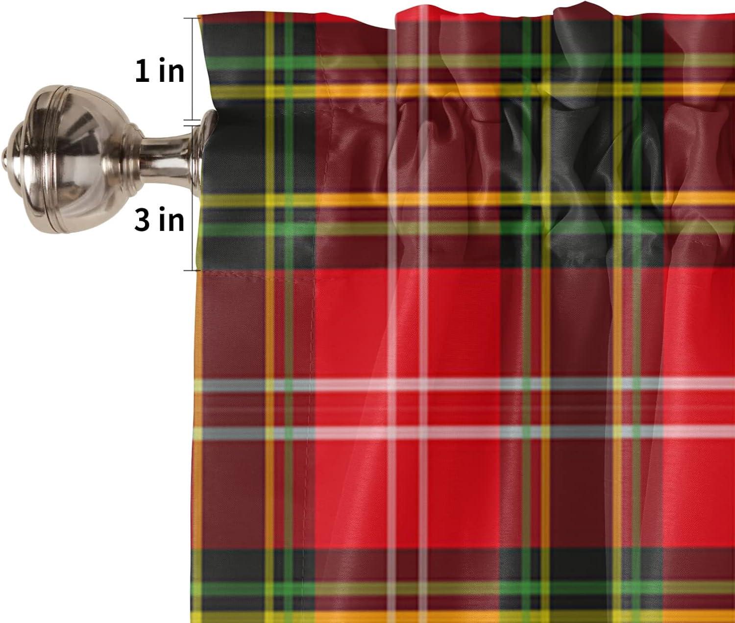 Christmas Red and Green Buffalo Plaid Rod Pocket Valance