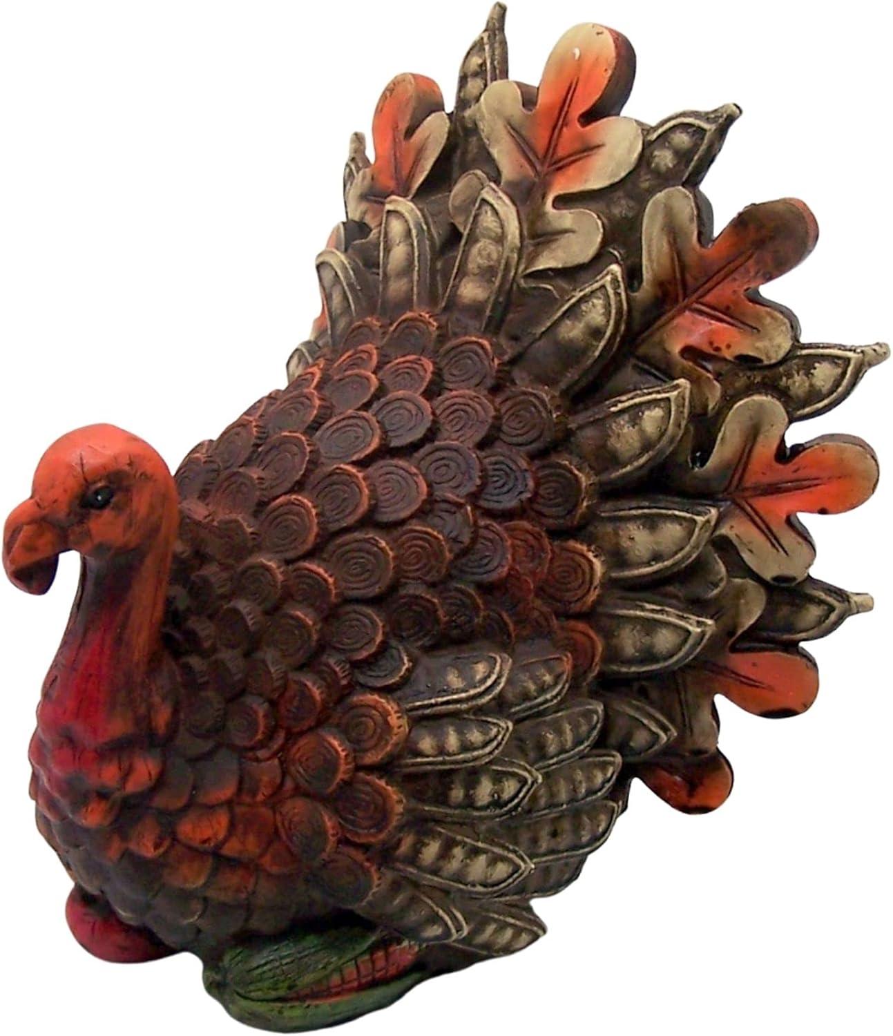 Rustic Autumn Resin Turkey Table Figurine