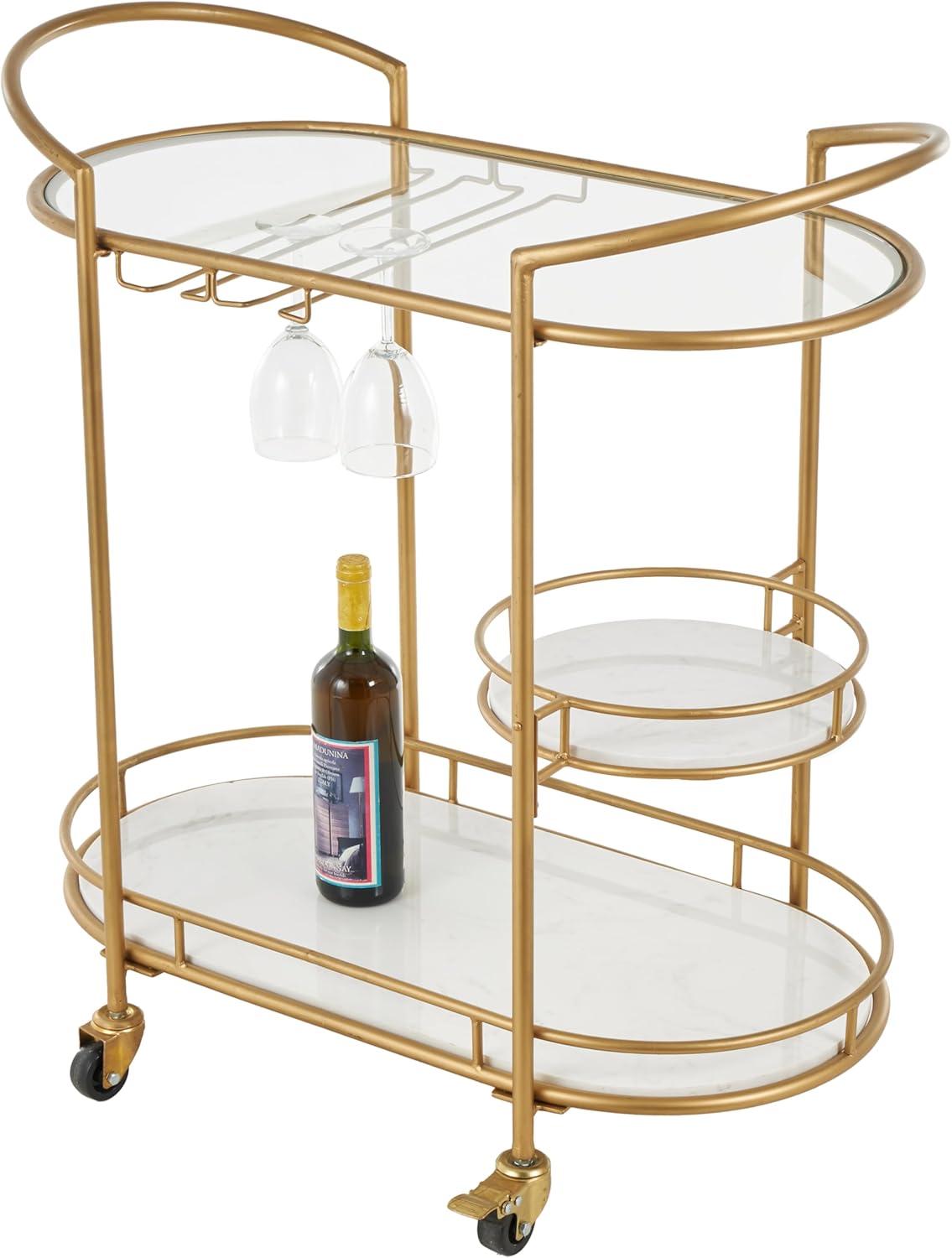 Colette Marble Bar Cart