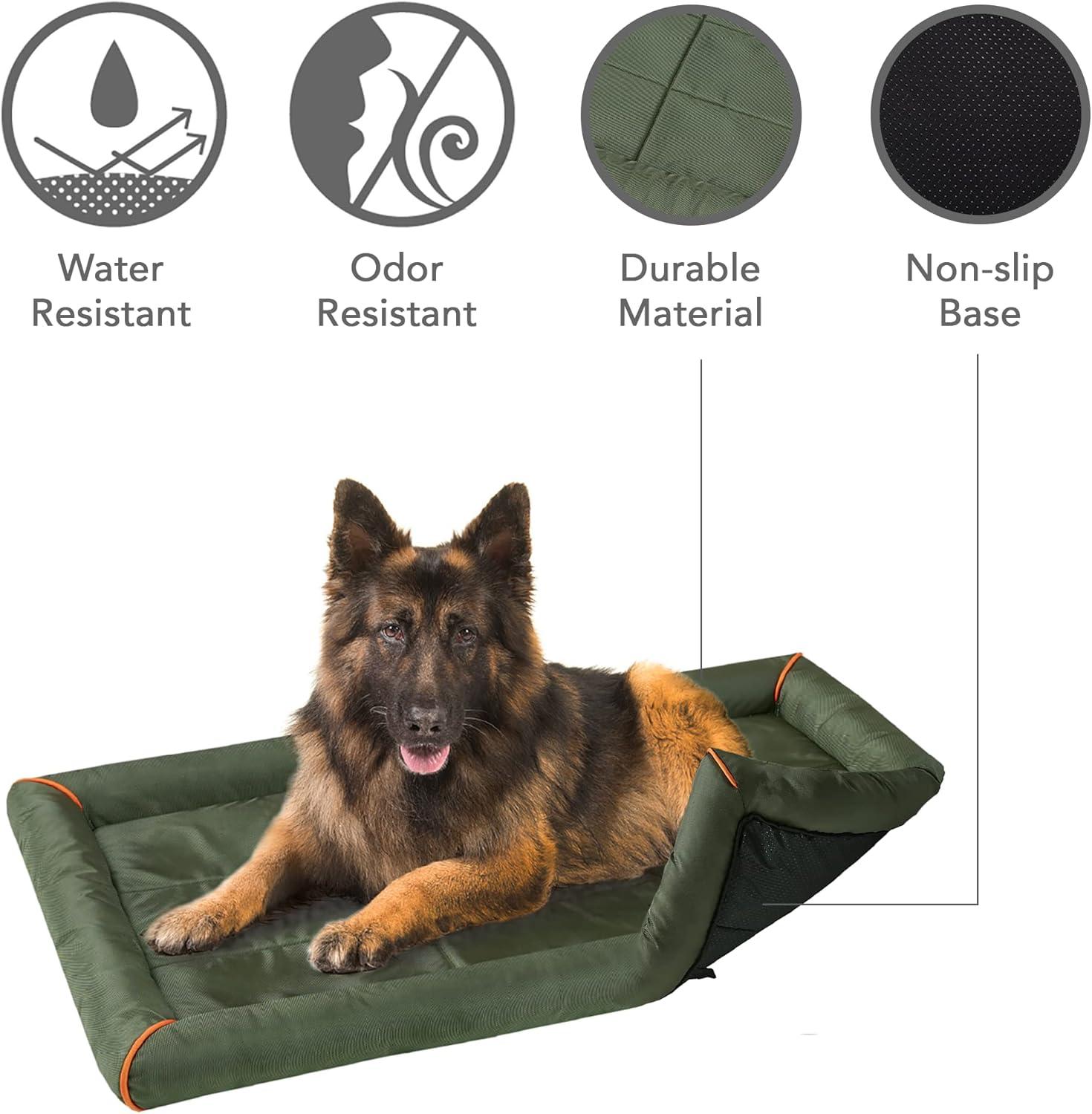 Friends Forever Nova Bolster Dog Bed Crate Pad, Washable Dog Mat for Raised Dog Bed and Dog Crate Bed