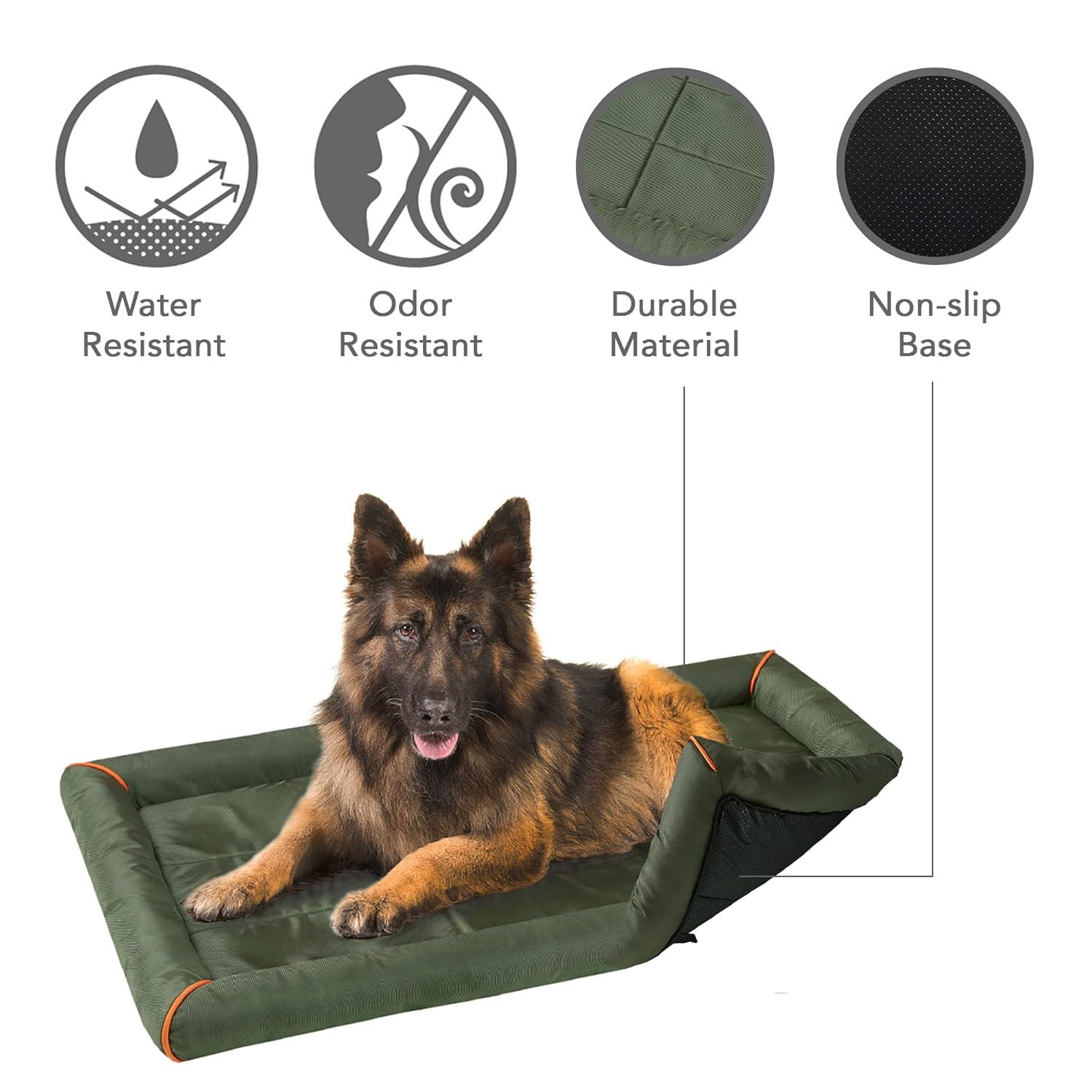 Friends Forever Nova Bolster Dog Bed Crate Pad, Washable Dog Mat for Raised Dog Bed and Dog Crate Bed