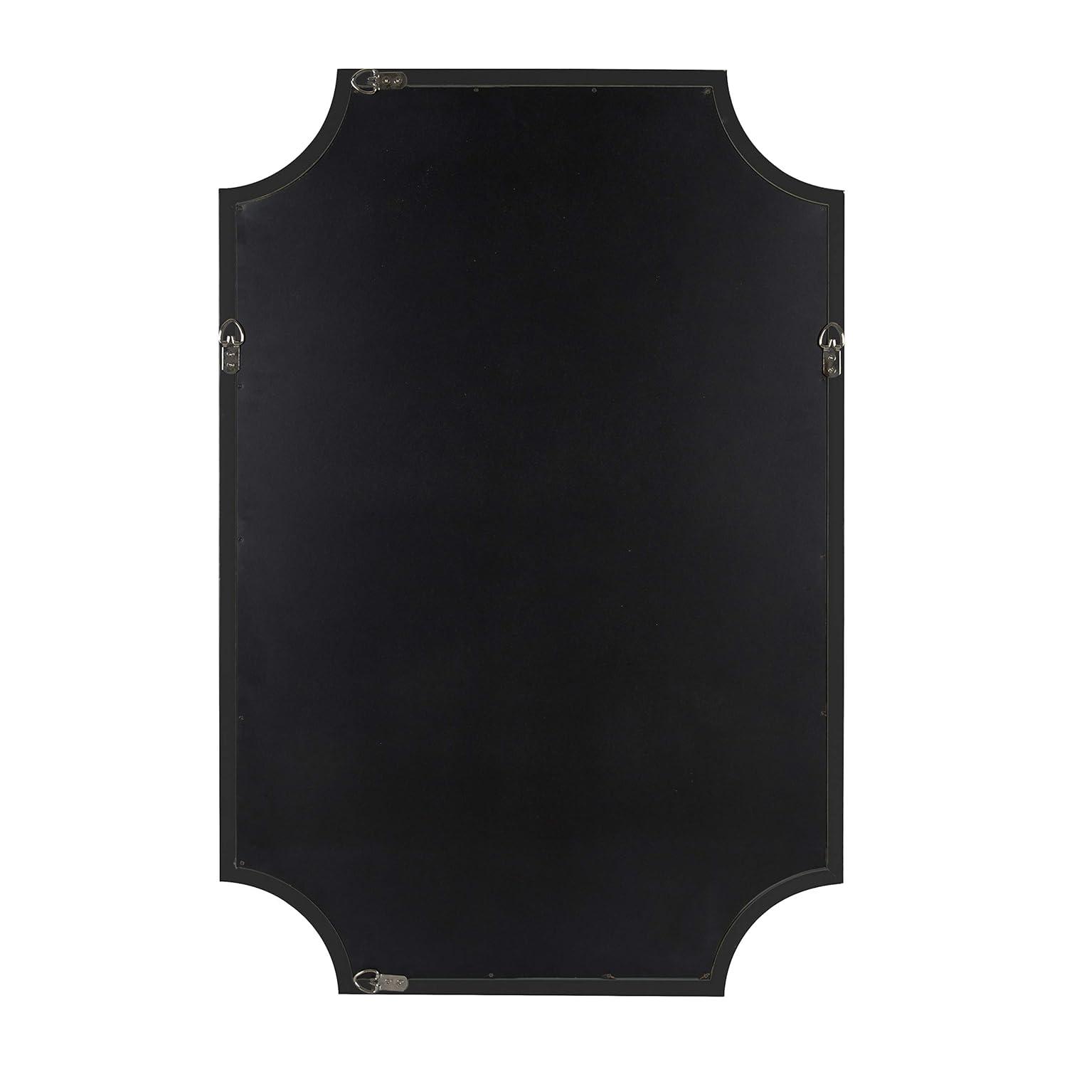 Kate and Laurel 24" x 36" Hogan Framed Scallop Wall Mirror Black : Modern Style, MDF Frame, No Assembly Required