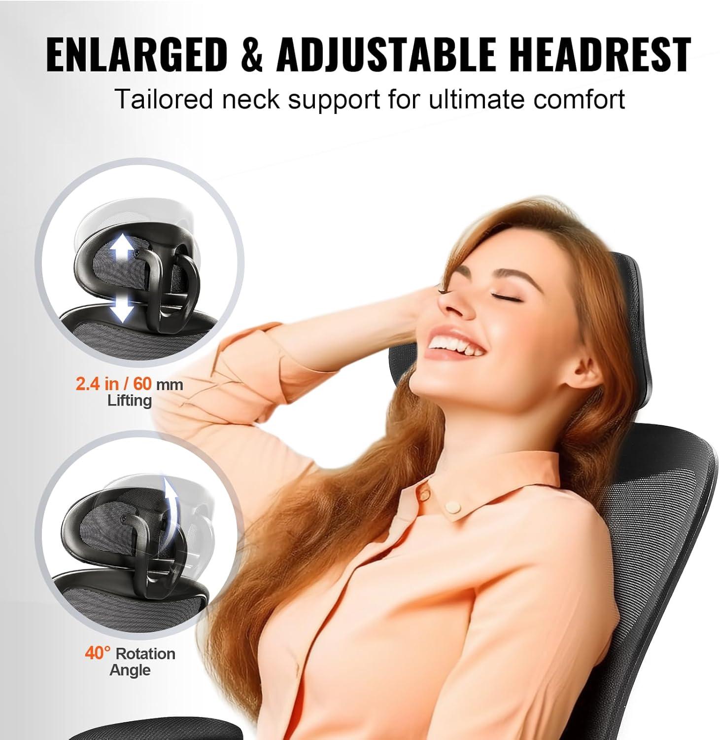 Black Ergonomic High Back Mesh Office Chair with Adjustable Lumbar Support