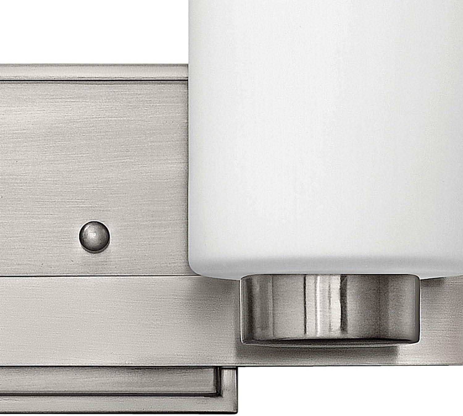 Chrome 2-Light Dimmable Bathroom Vanity Fixture with Opal Glass Shades