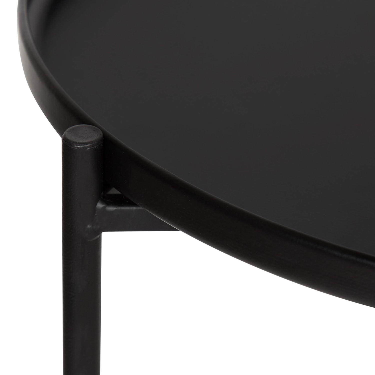 Ulani Modern Round Nesting Tables with Mango Wood and Metal Frame