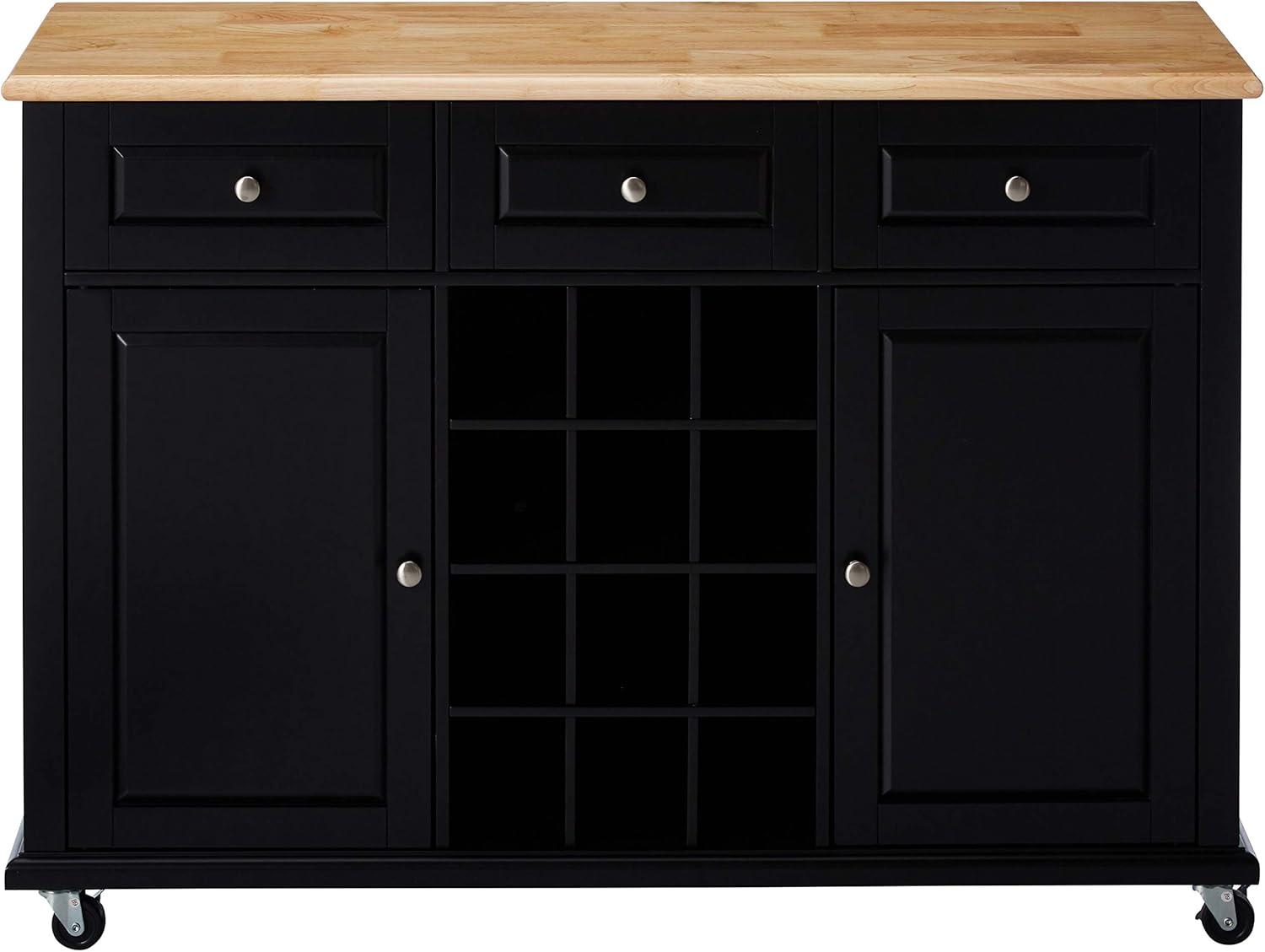 Kings Brand Furniture Wine Rack Sideboard Buffet Server Console Table With Storage, Black