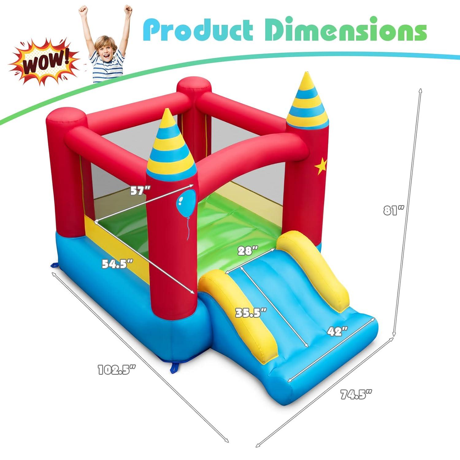 Costway Inflatable Bounce Castle Kids Jumping Bouncer Indoor Outdoor Blower Excluded