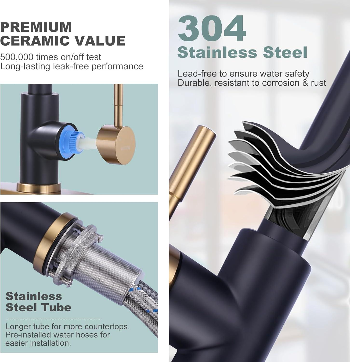 VIBRANTBATH Pull Out Kitchen Faucet