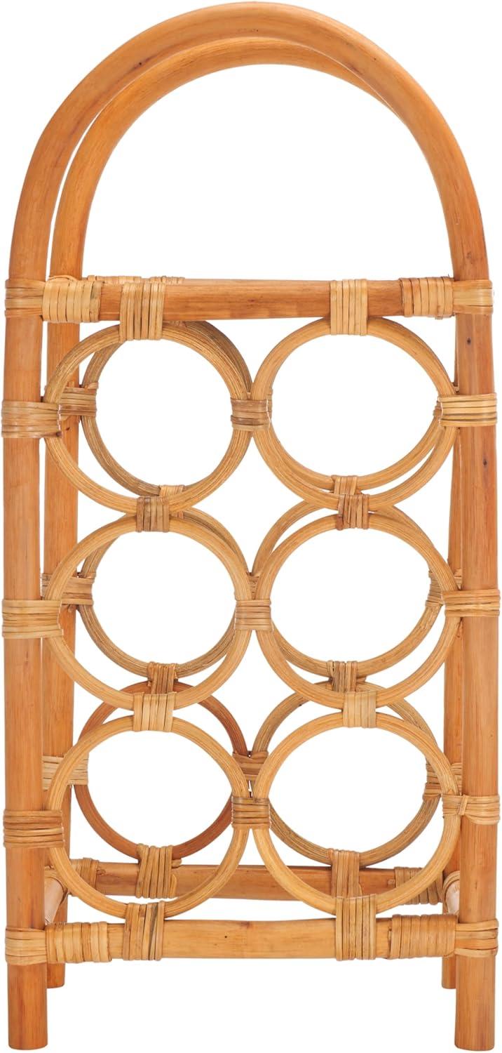 Lyza Rattan Bottle Rack - Natural - Safavieh