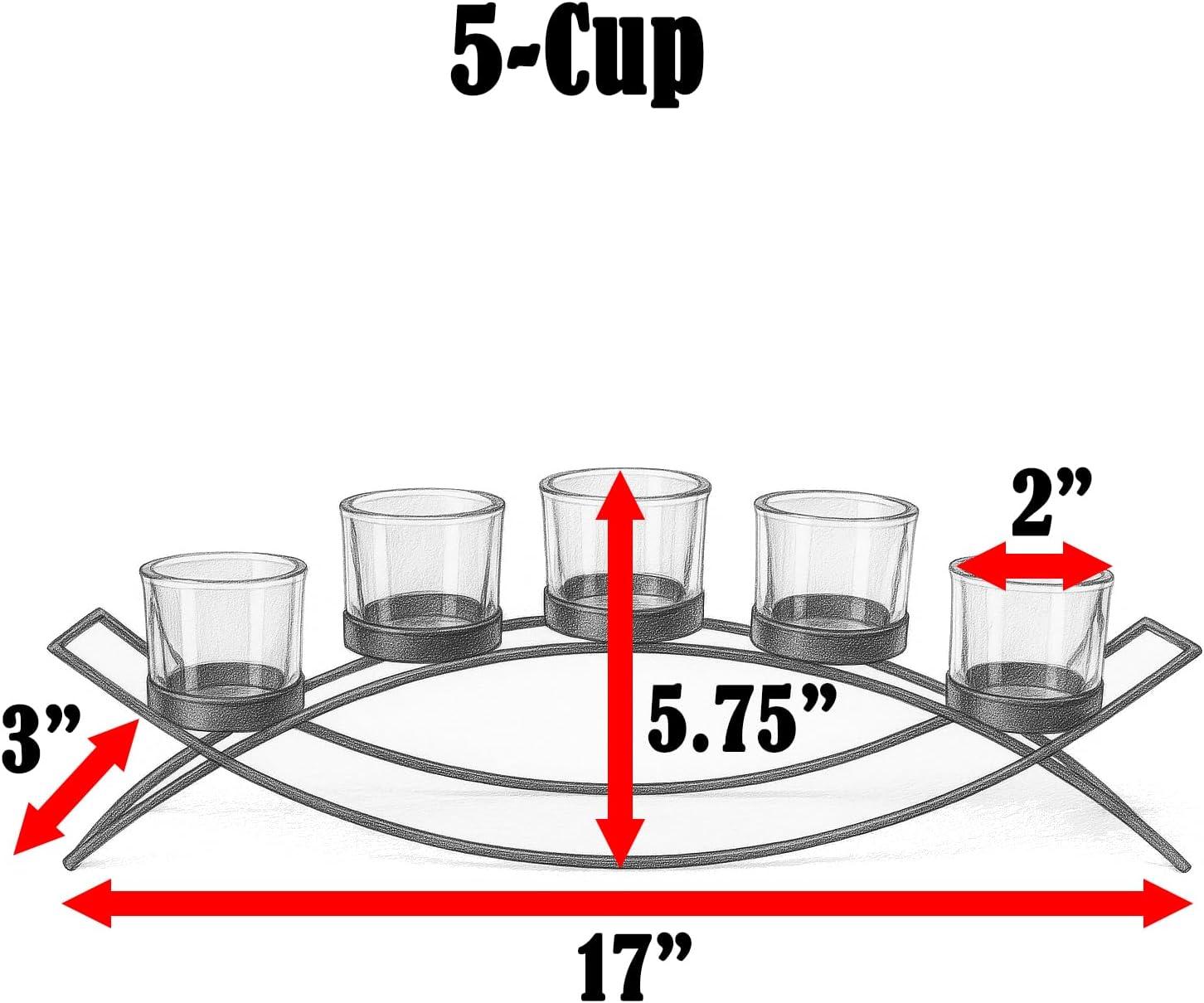 Seraphic Iron Arch Table Centerpiece Decorations Long Candle Holder for Weddings, Patio, Kitchen, Dining Room, and Coffee Tables, Black, Clear Chunky