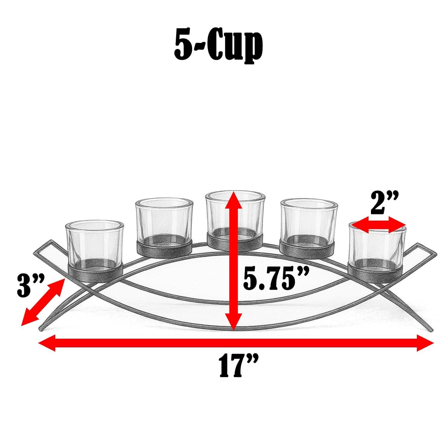 Seraphic Iron Arch Table Centerpiece Decorations Long Candle Holder for Weddings, Patio, Kitchen, Dining Room, and Coffee Tables, Black, Clear Chunky