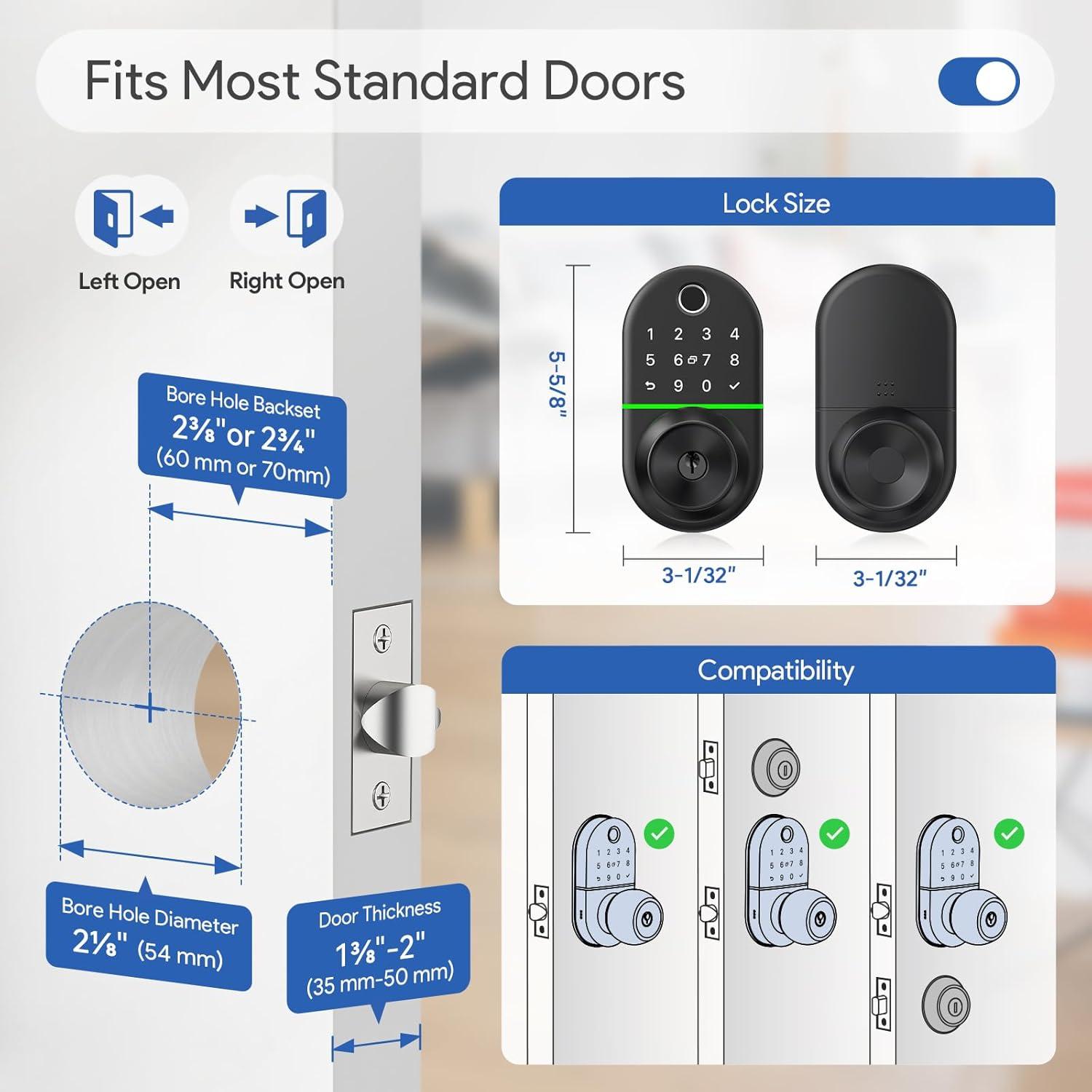 Black and Silver Smart Keypad Deadbolt Door Lock