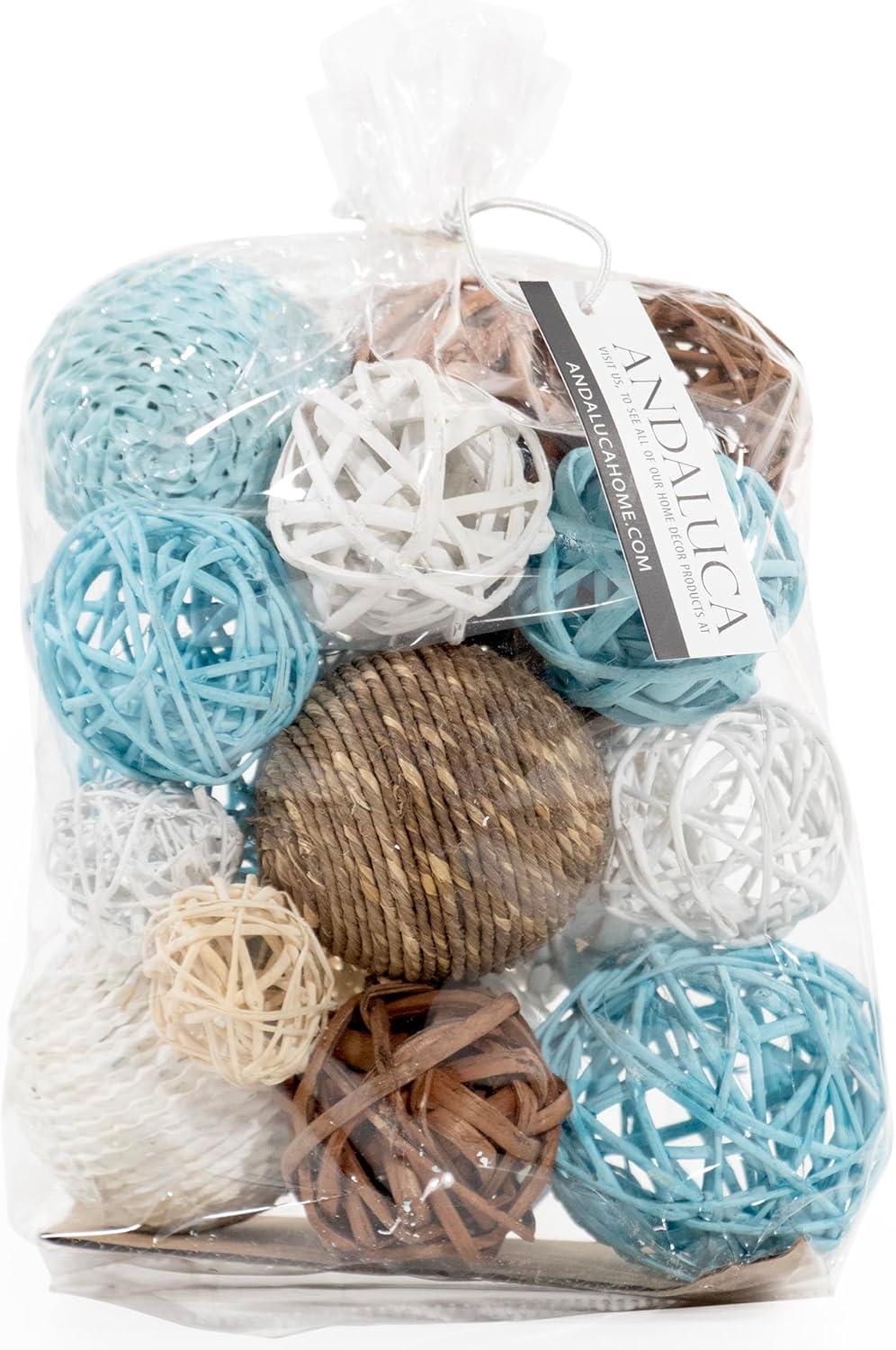 ANDALUCA Large Decorative Vase Filler Bag with Orbs, Balls (Sunset Orange)