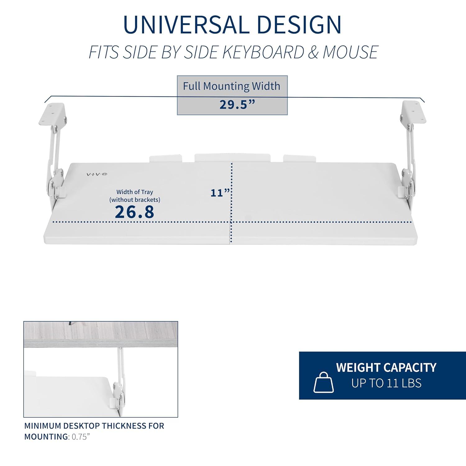 2.2'' H x 26.8'' W Keyboard Tray/Drawer