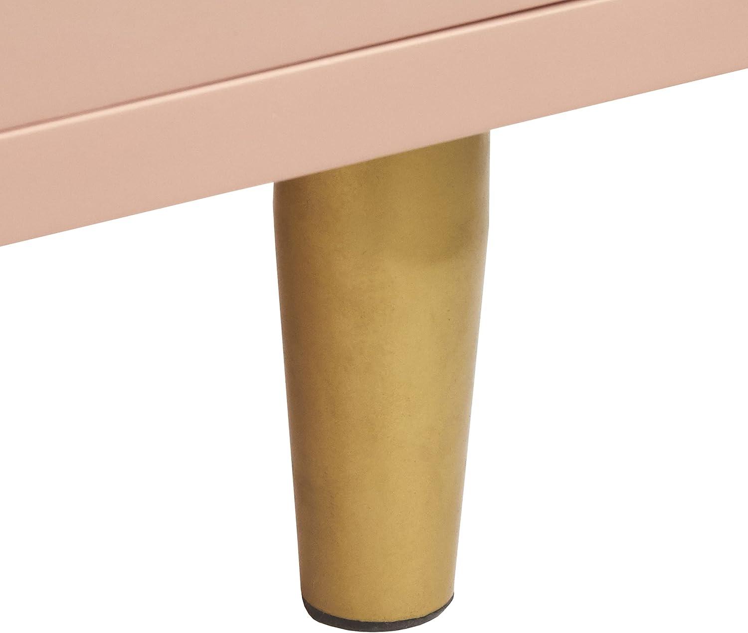 Buylateral 2 Drawer Dixie Filing Cabinet Blush Pink: Modern Vertical Storage, MDF Construction, 33"H x 15"W