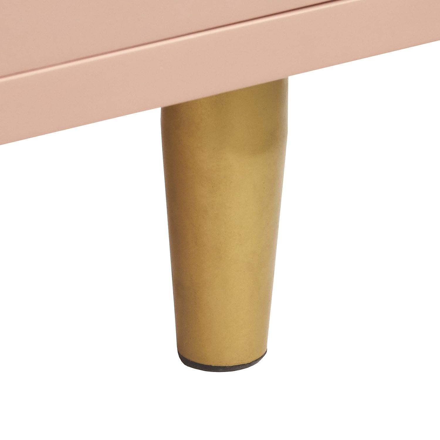 Buylateral 2 Drawer Dixie Filing Cabinet Blush Pink: Modern Vertical Storage, MDF Construction, 33"H x 15"W