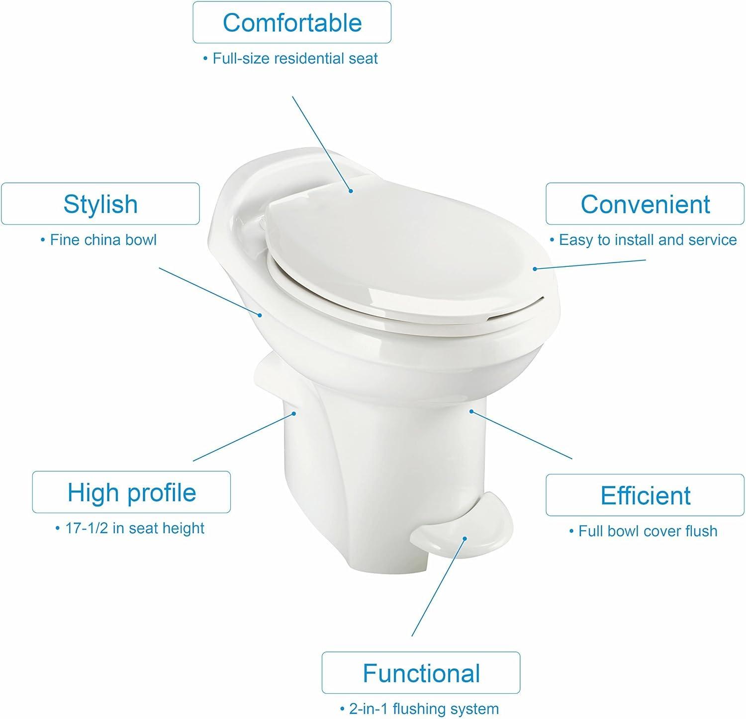 High Profile White Round Pedal Flush Control Toilet