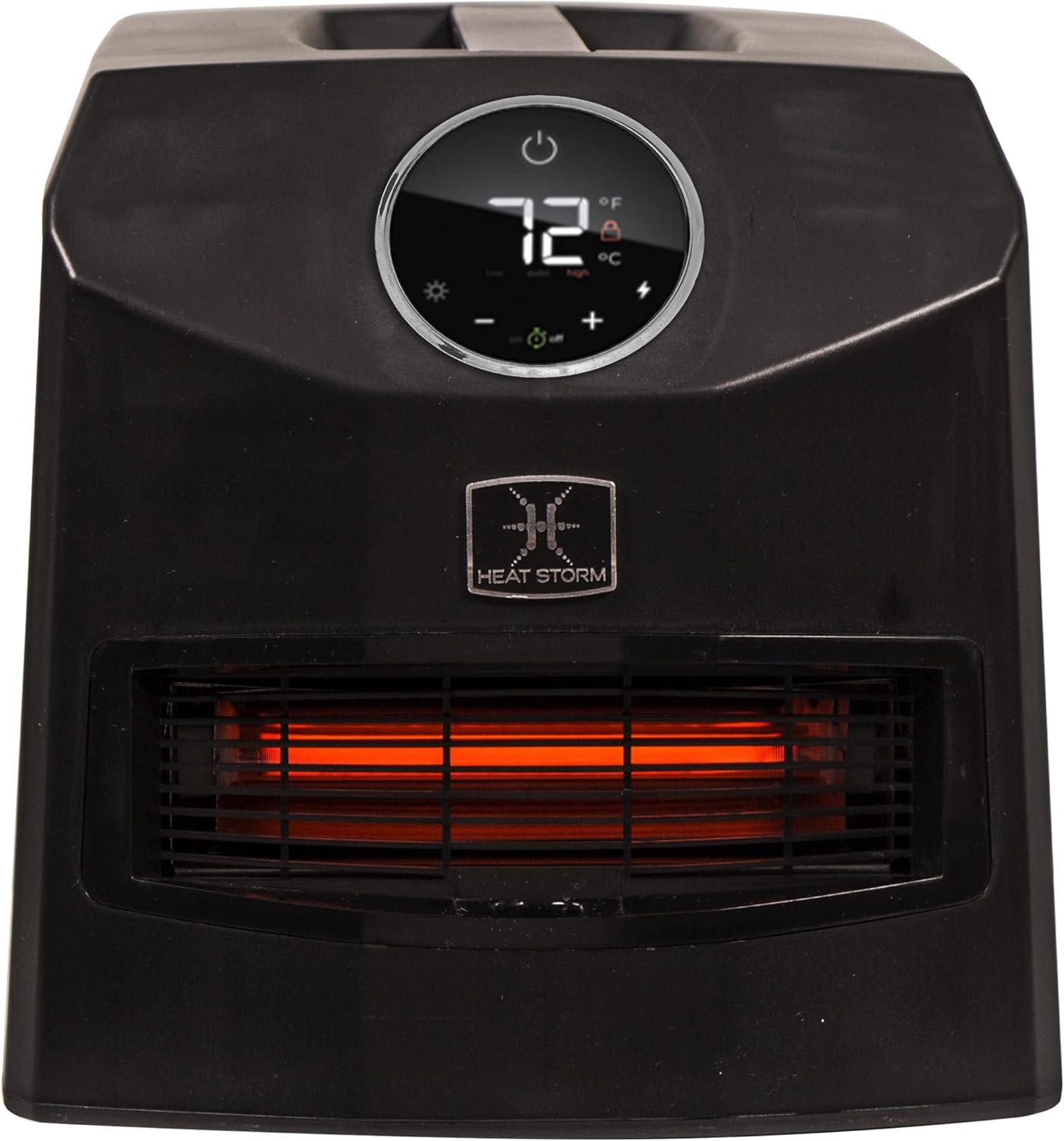 Heat Storm 1500 Watt 5200 BTU Electric High Efficiency Cabinet Space Heater with Adjustable Thermostat , Remote Included and with Digital Display