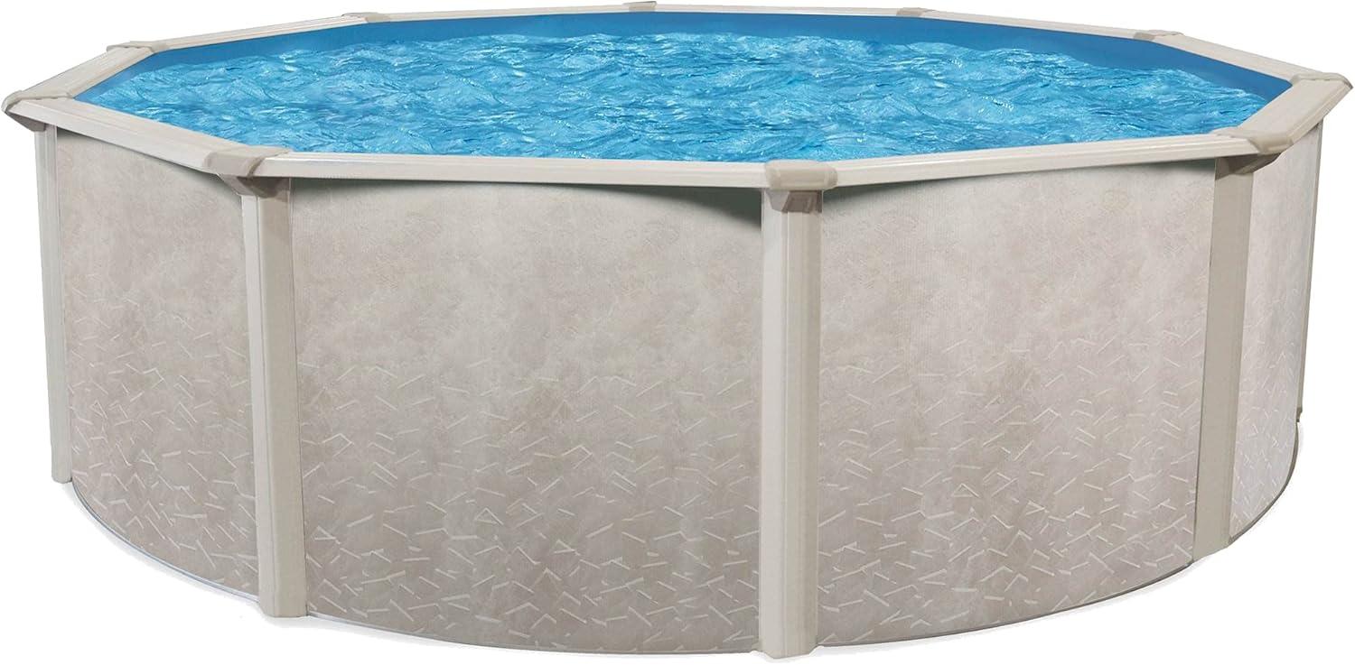 Aquarian Phoenix 18' x 52" Steel Frame Above-Ground Pool Kit, DIY Family Size Backyard Pool with Sand Filter Pump, Ladder, Liner, & Thru-Wall Skimmer