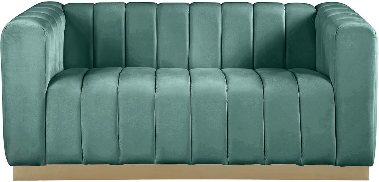 Meridian Furniture Marlon Mint Velvet Loveseat