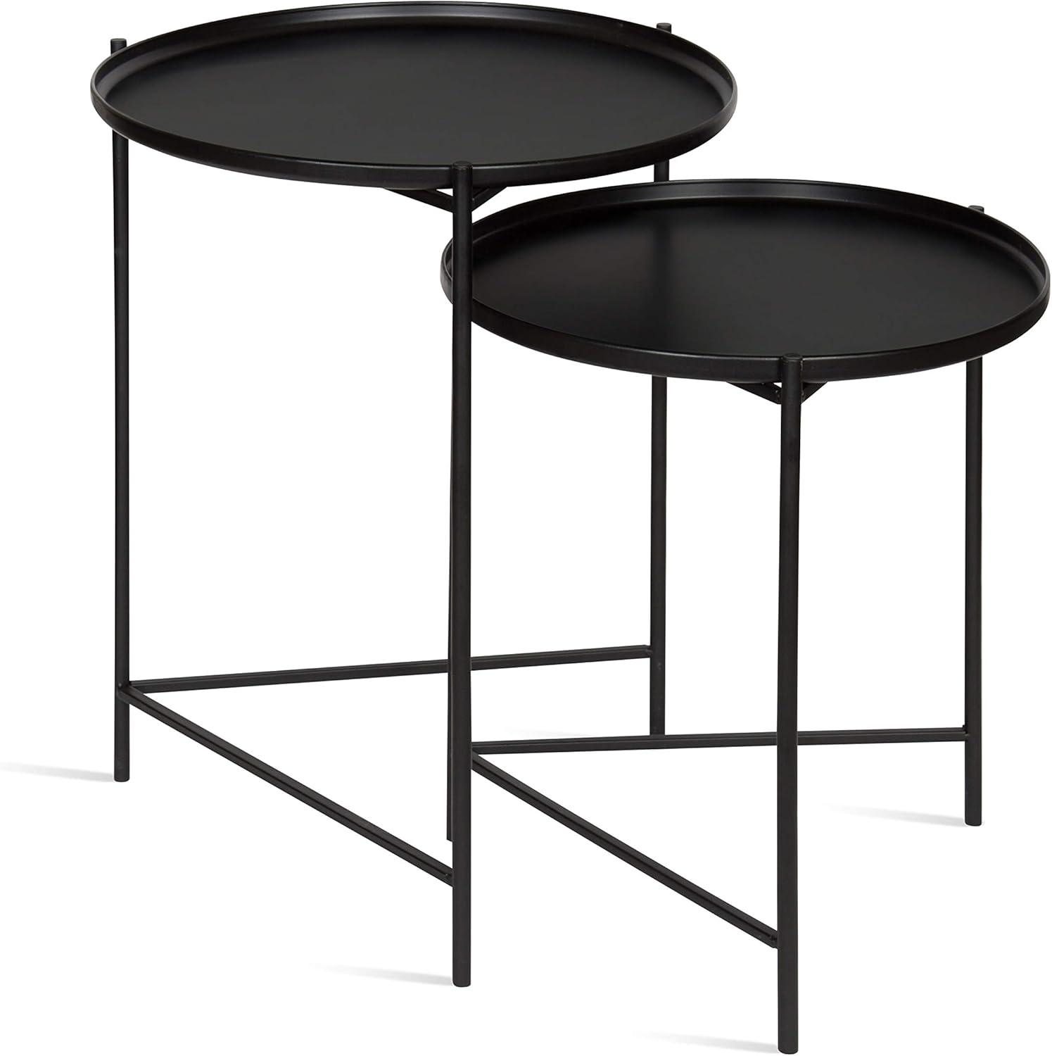 Kate and Laurel Ulani Round Metal Accent Table Set