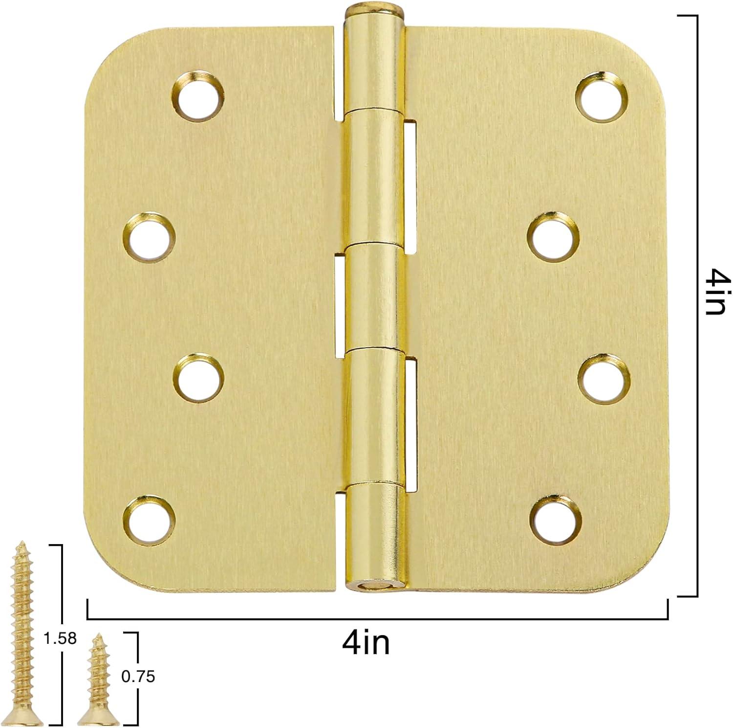 Door Hinge 4-Inch, 5/8-inch Radius, 3-Pack