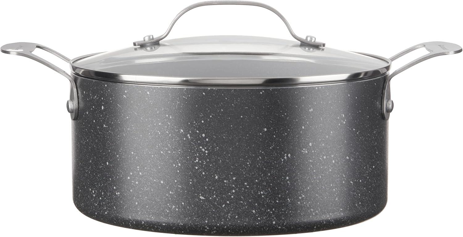 Granite Stone Black 5 Quart Nonstick Aluminum Stock Pot with Lid