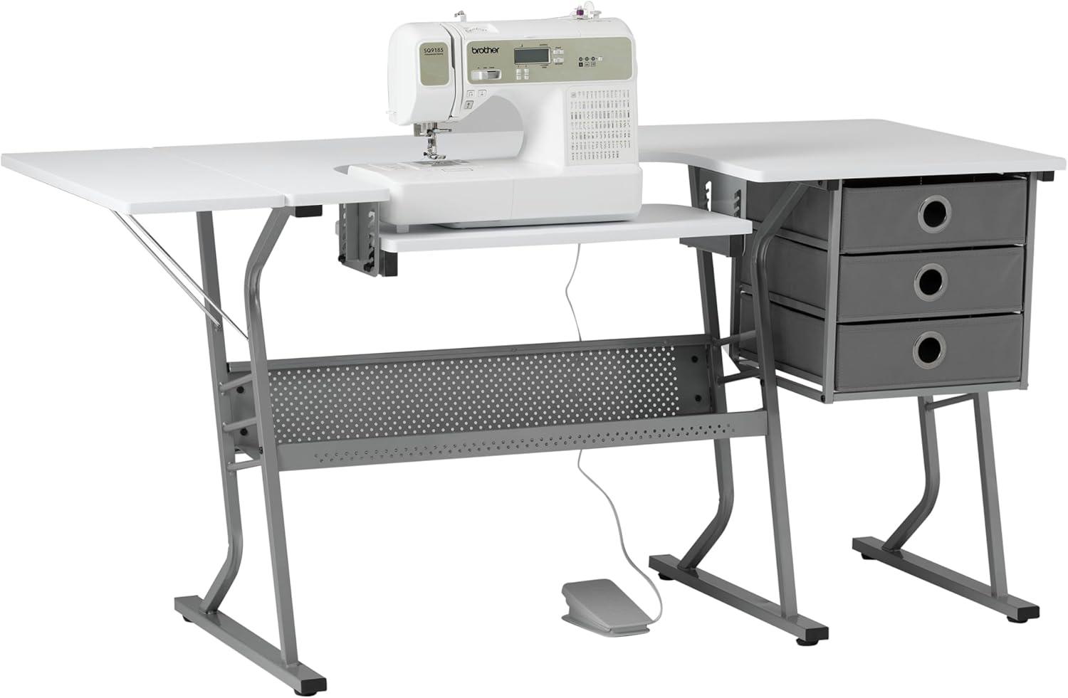 Sew Ready 60.25'' x 23.75'' Sewing Table with Sewing Machine Platform