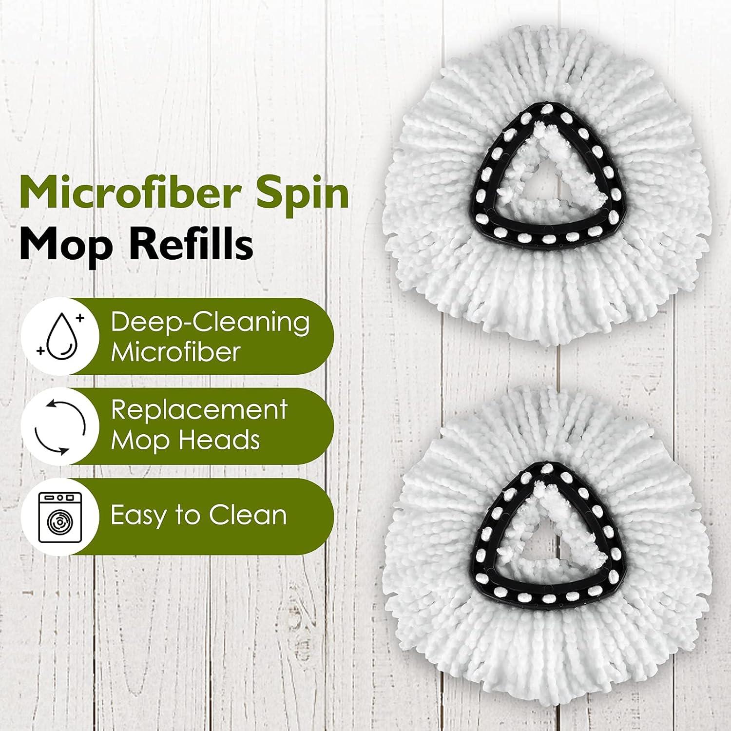 6 Pack White Microfiber Spin Mop Refill Heads