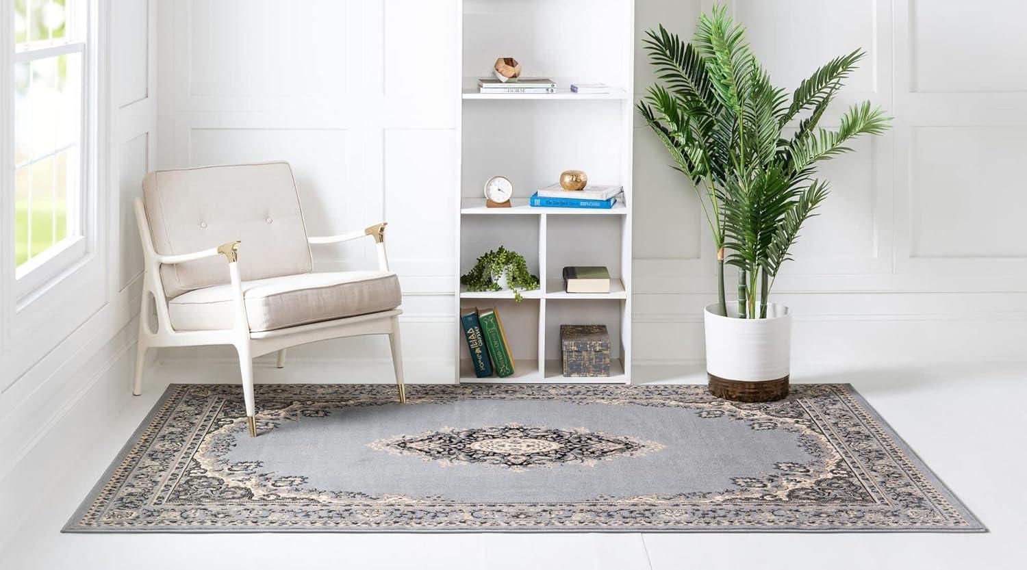 Unique Loom Reza Collection Area Rug - Washington (9'  x 12' Rectangle Black/Gray)