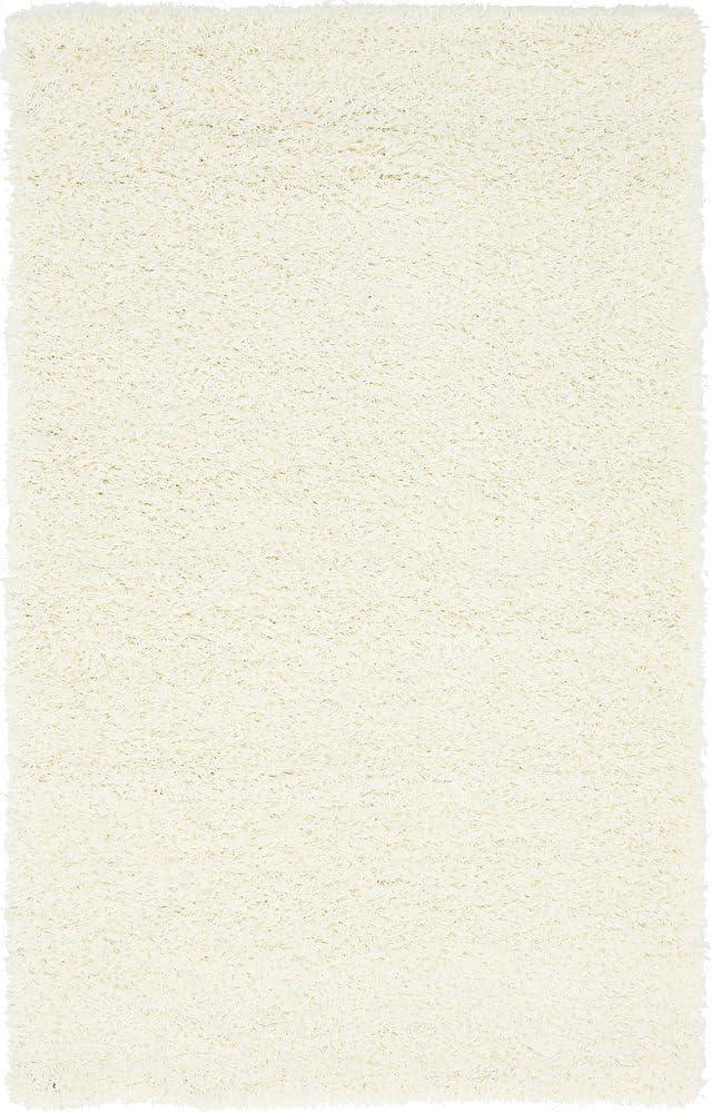 Unique Loom 3' 3 x 5' 3 Solid Shag Snow White Area Rug