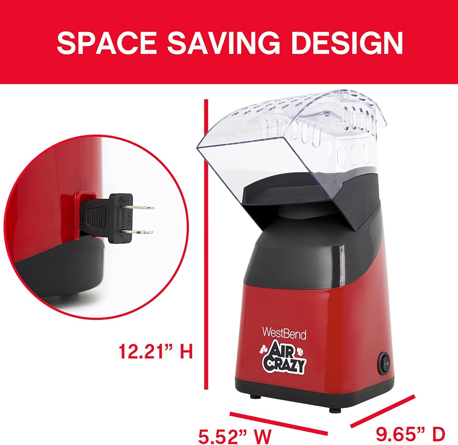 West Bend Air Crazy 4QT Hot Air Popcorn Machine, Ventilation Technology