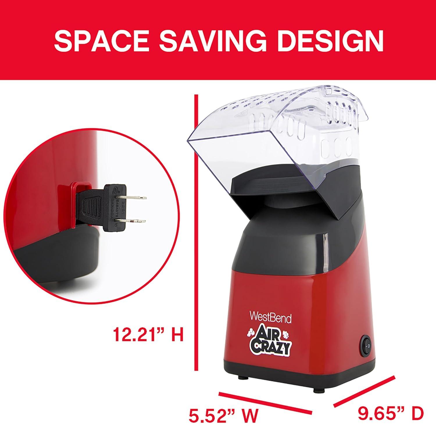 West Bend Air Crazy 4QT Hot Air Popcorn Machine, Ventilation Technology