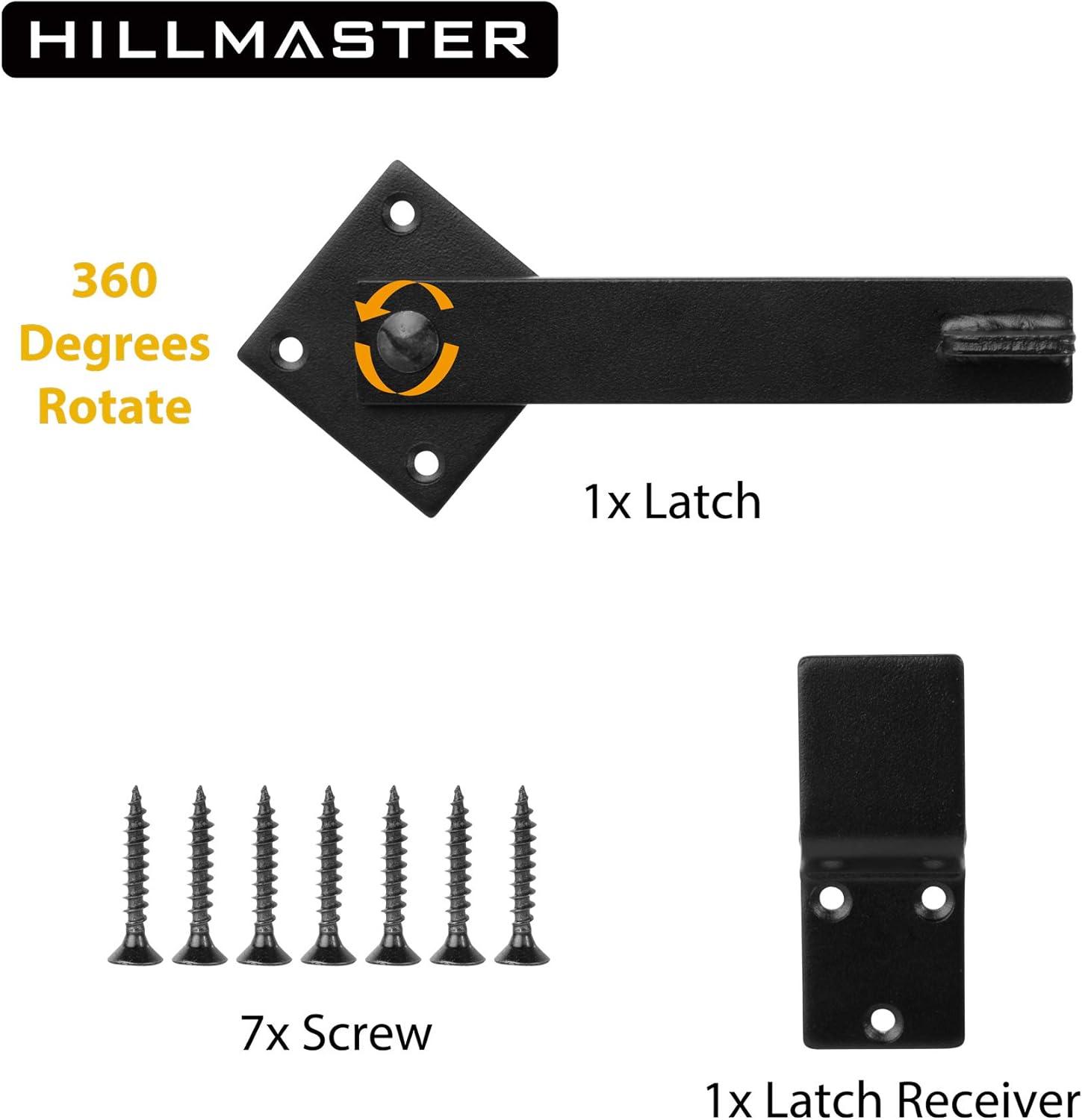 Sturdy 6" Farm Flip Fence Gate Latch, Barn Door Lock Flip Latch Hardware, Rustic Gate Lock for Cabinet, Shed, Sliding Doors, Matte Black