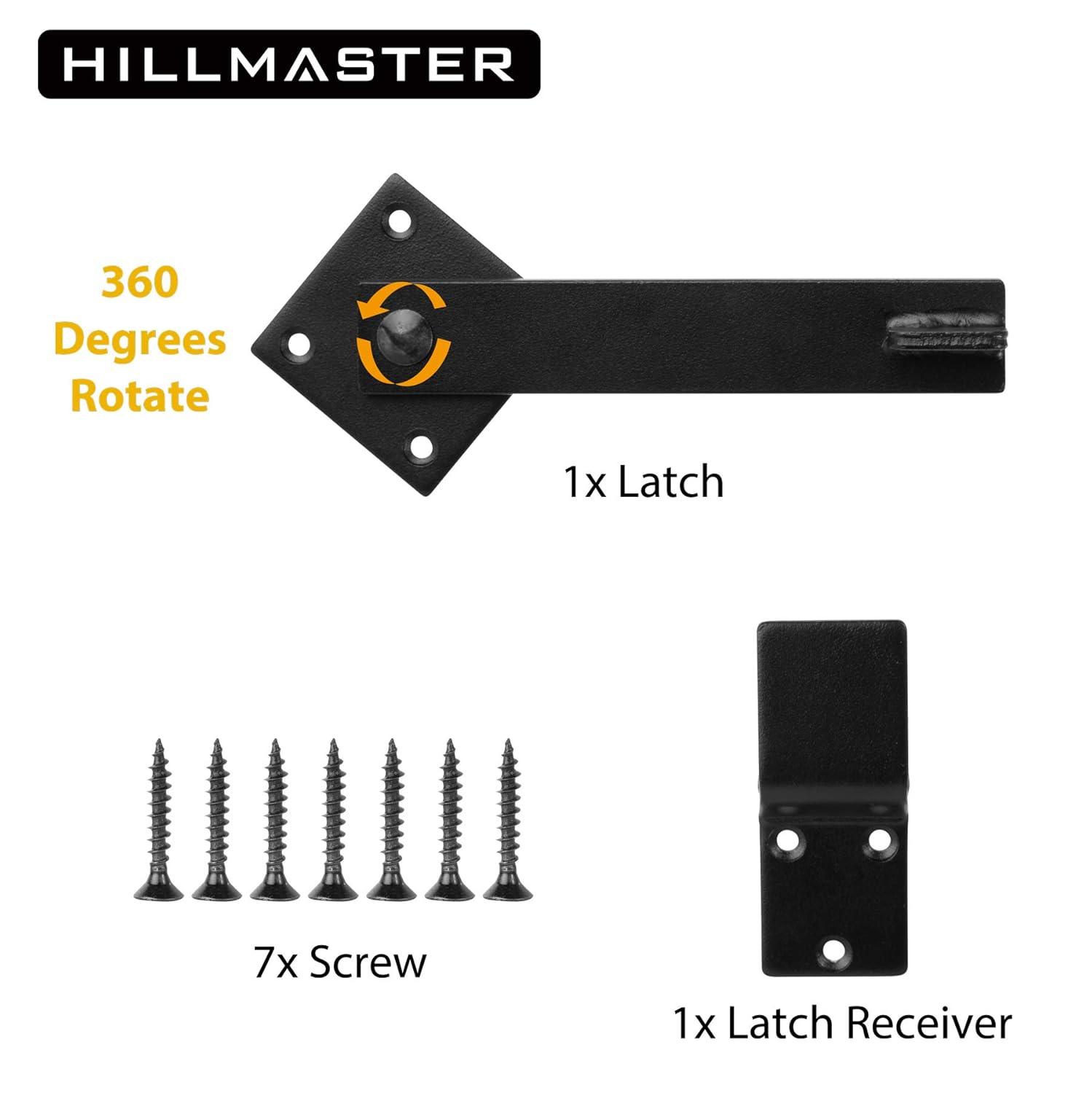 Sturdy 6" Farm Flip Fence Gate Latch, Barn Door Lock Flip Latch Hardware, Rustic Gate Lock for Cabinet, Shed, Sliding Doors, Matte Black