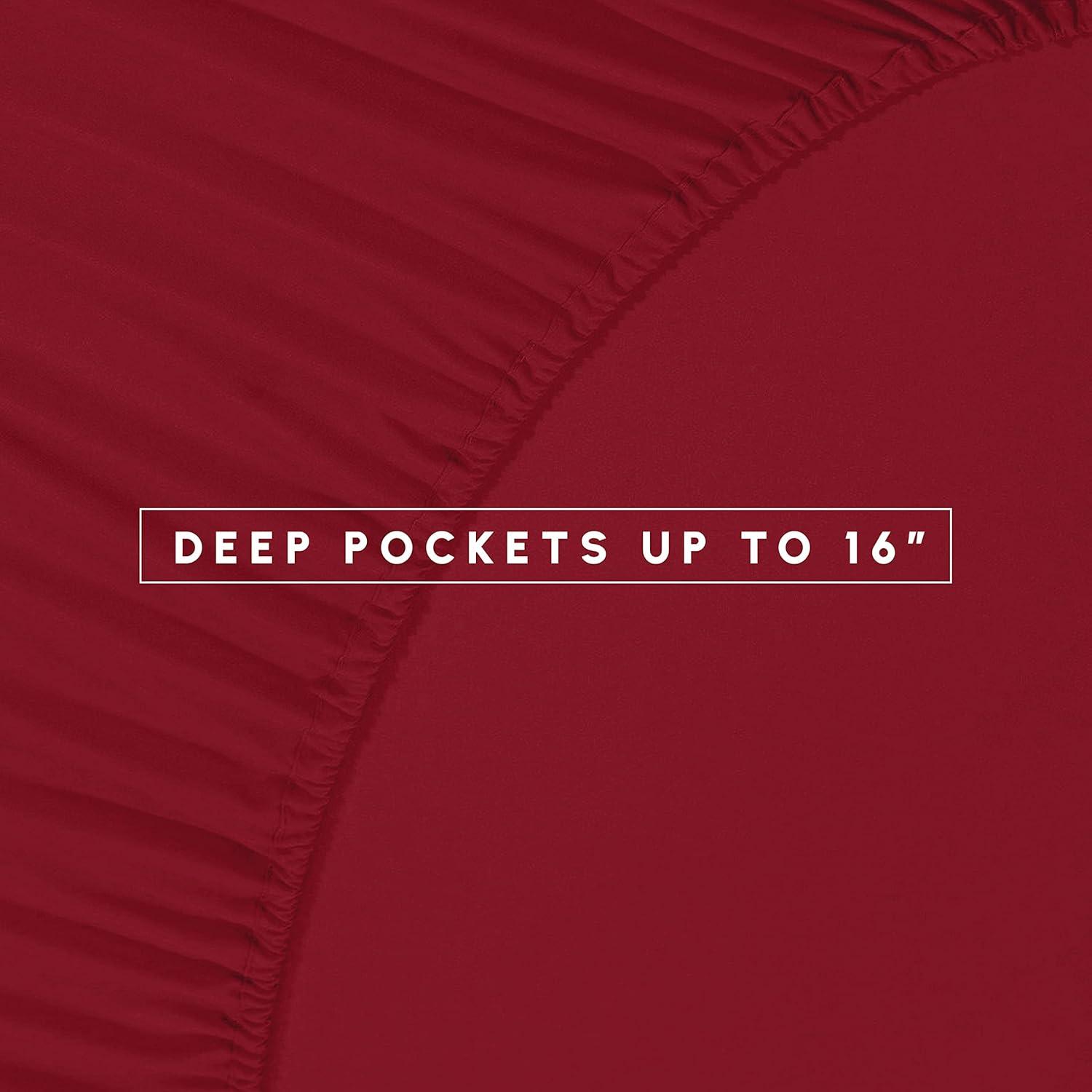 Burgundy Full/Queen Microfiber Pinch Pleated Bed in a Bag Set