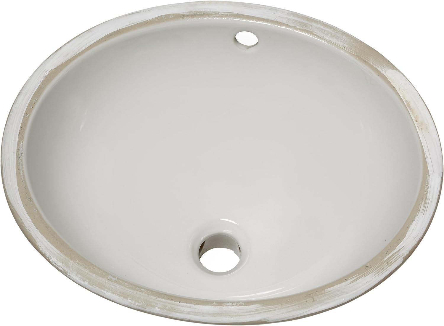 American Standard 14.125'' Ceramic Oval Bathroom Sink with Overflow