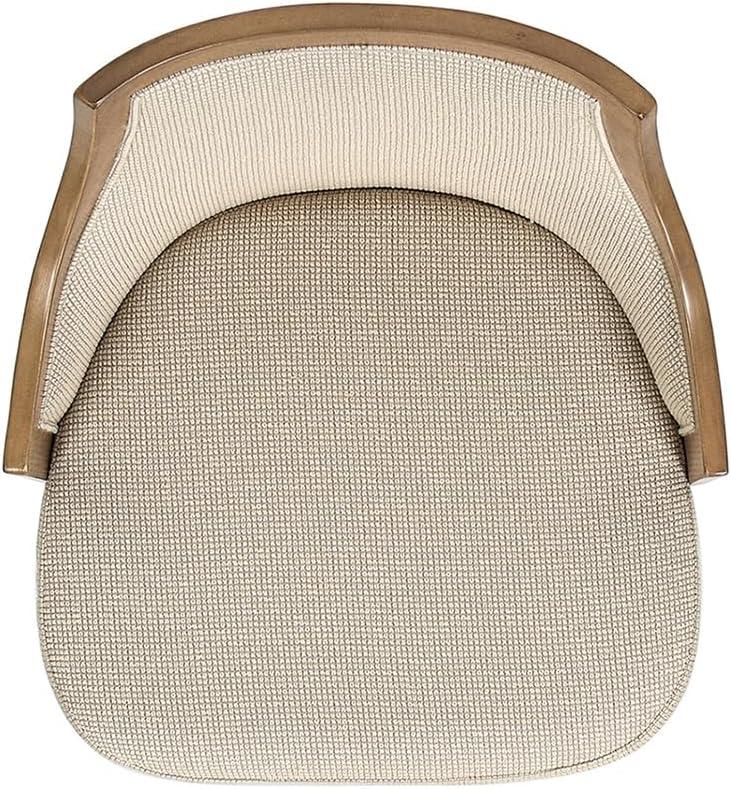 Jennifer Taylor Home Bahama 26" Cane Rattan High-Back Swivel Counter Stool with Recessed Arms, Taupe Beige Textured Weave