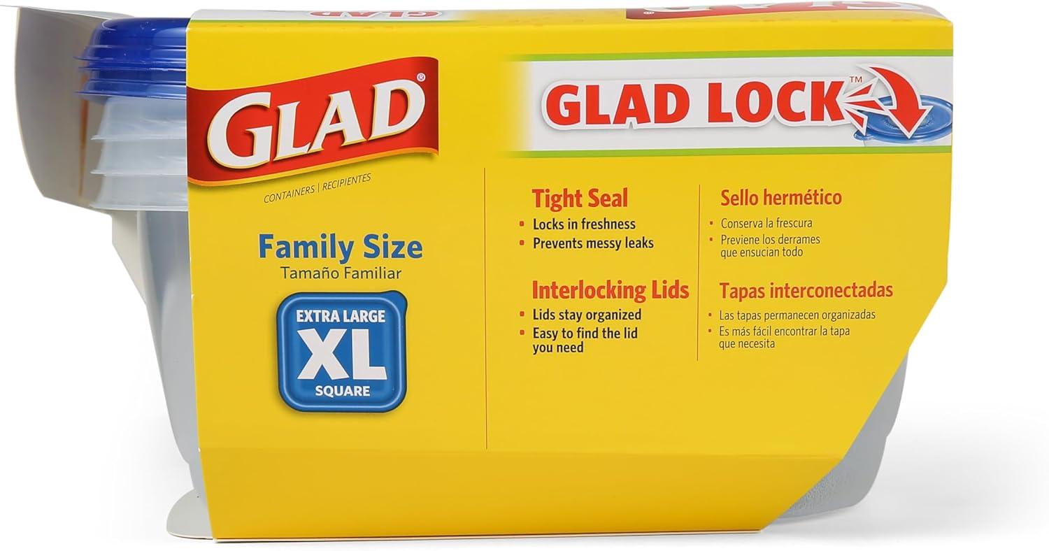 Glad 6337125 104 oz Food Storage Container, Clear - Pack of 3