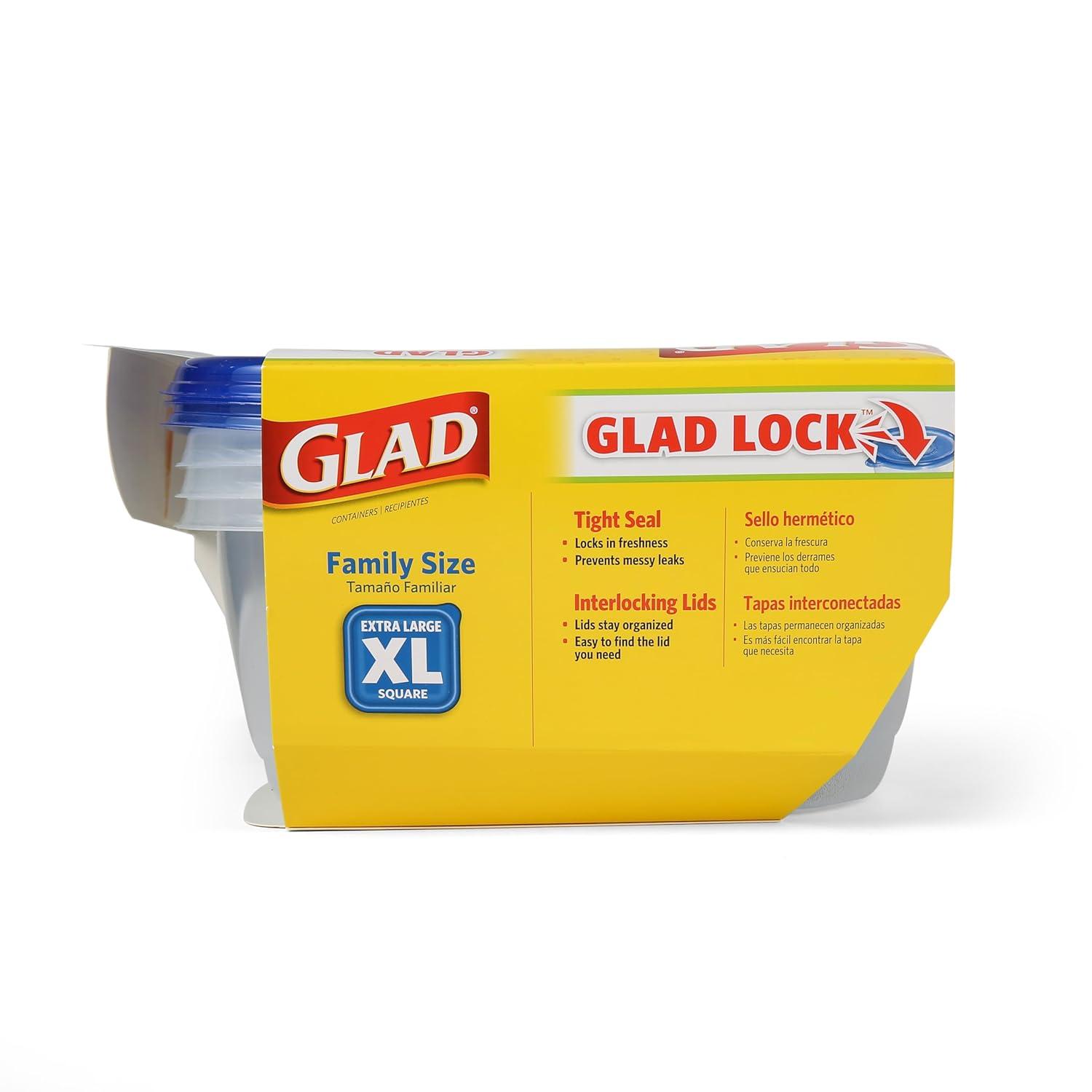 Glad 6337125 104 oz Food Storage Container, Clear - Pack of 3