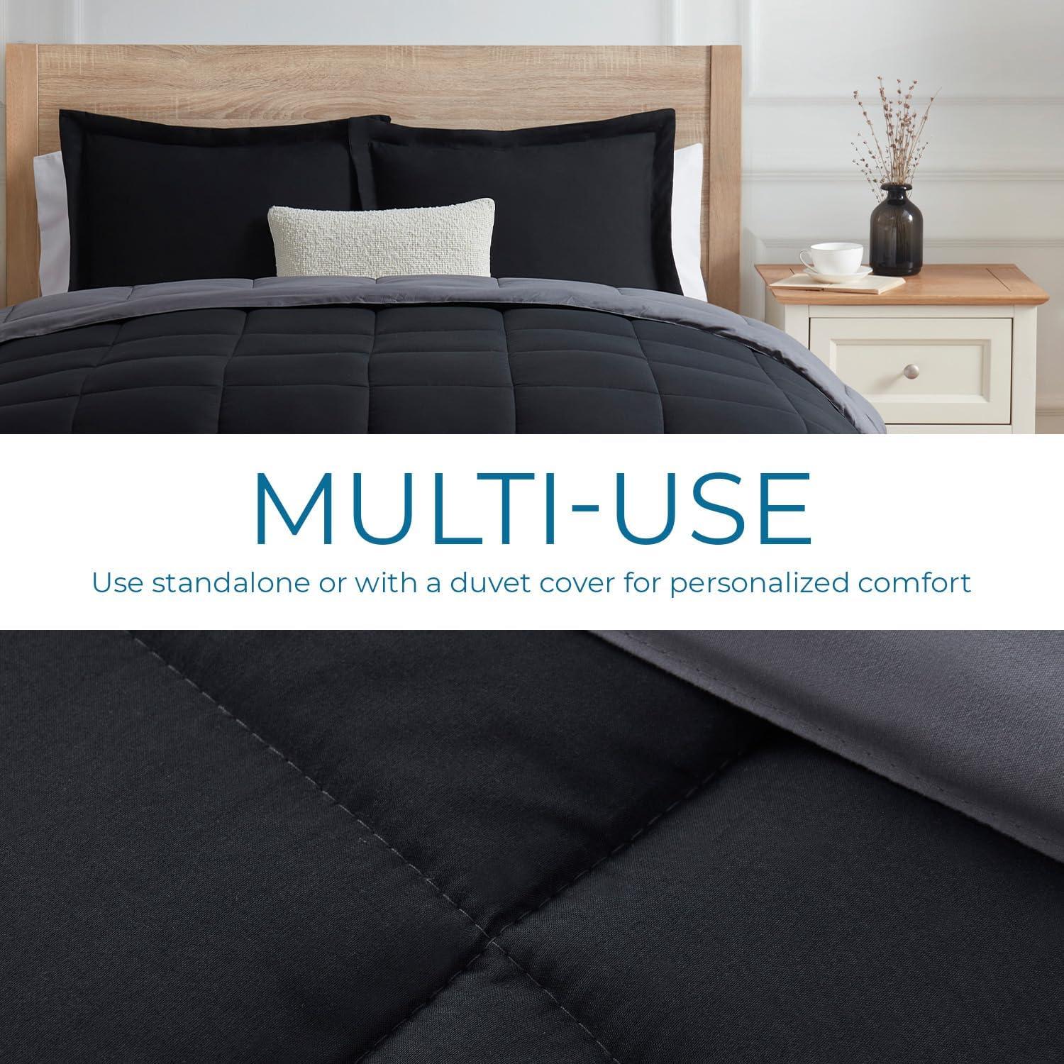 Nestl All Season Solid Lightweight Down Alternative Reversible Comforter