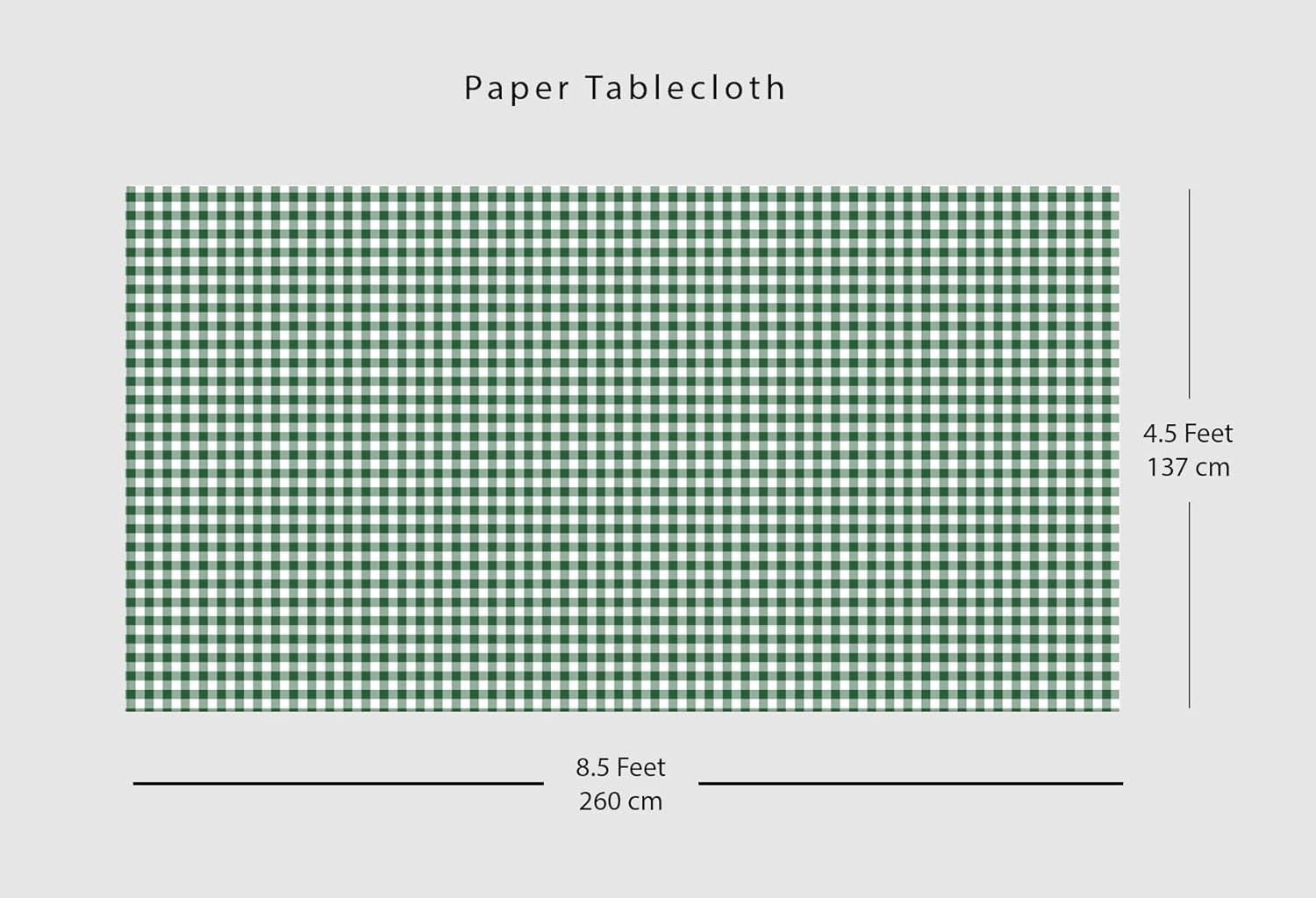 Green Gingham Paper Tablecloth