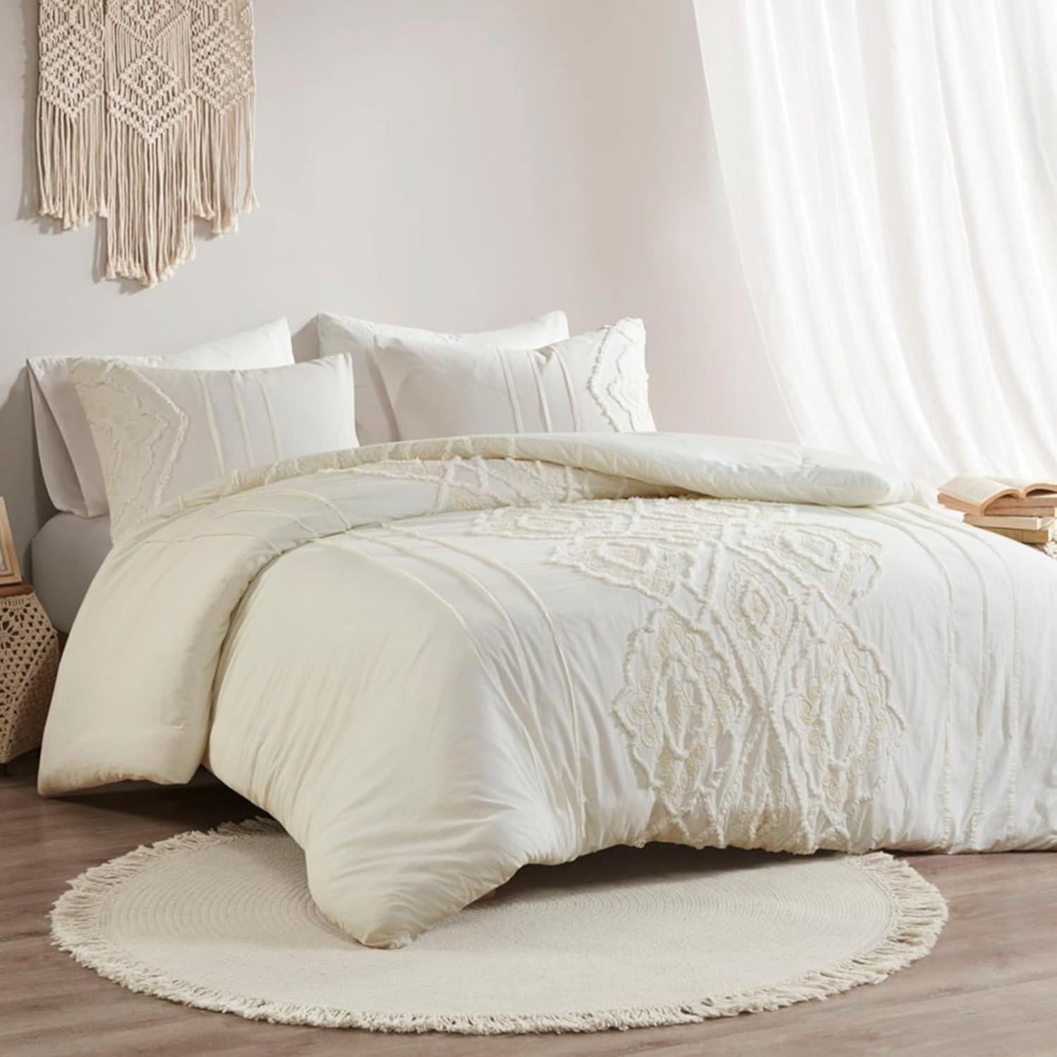 Margot Boho Style Embroidered 100% Cotton Comforter Set