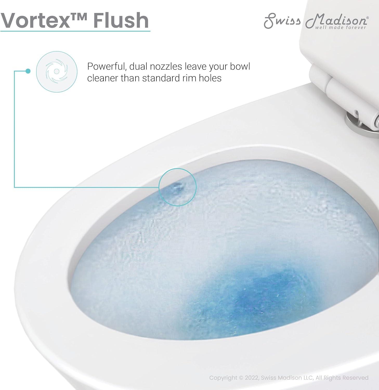 St. Tropez One Piece Elongated Toilet Dual Vortex Flush 1.1/1.6 gpf with 10" Rough In