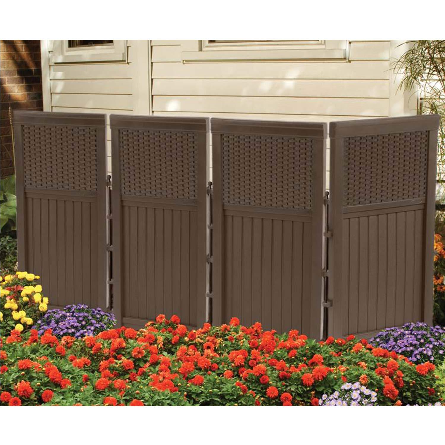 Suncast 4-Panel 44 in Outdoor Resin Wicker Screen Enclosure, White, Powder Finish