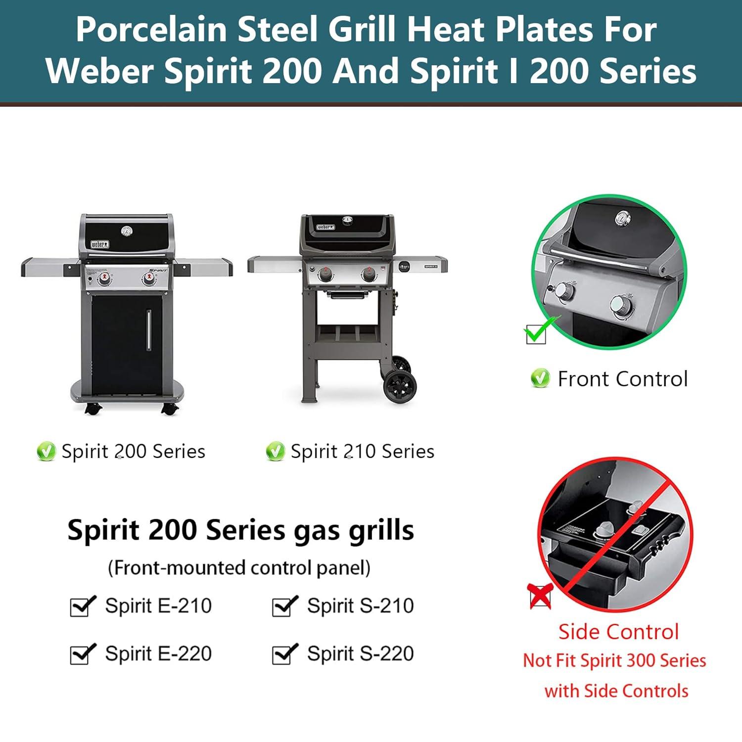 GasSaf 15.3inch Flavorizer Bar Replacement for Weber 7635, Spirit 200 Series, Spirit E-210, S-210, E-220, S-220 with Front Controls Panel, 3-Pack Stainless Steel Flavor Bar(15.3"x3.5"x2.5")