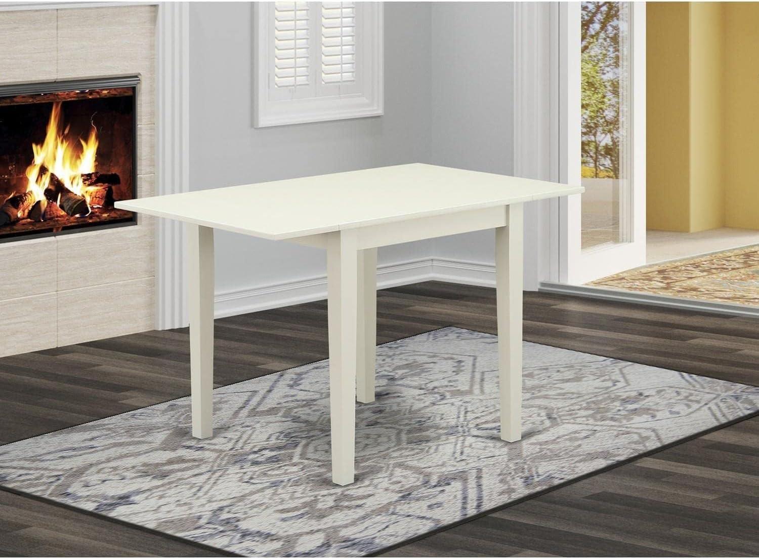 East West Furniture Norden Rectangular Wood Dining Table in Linen White