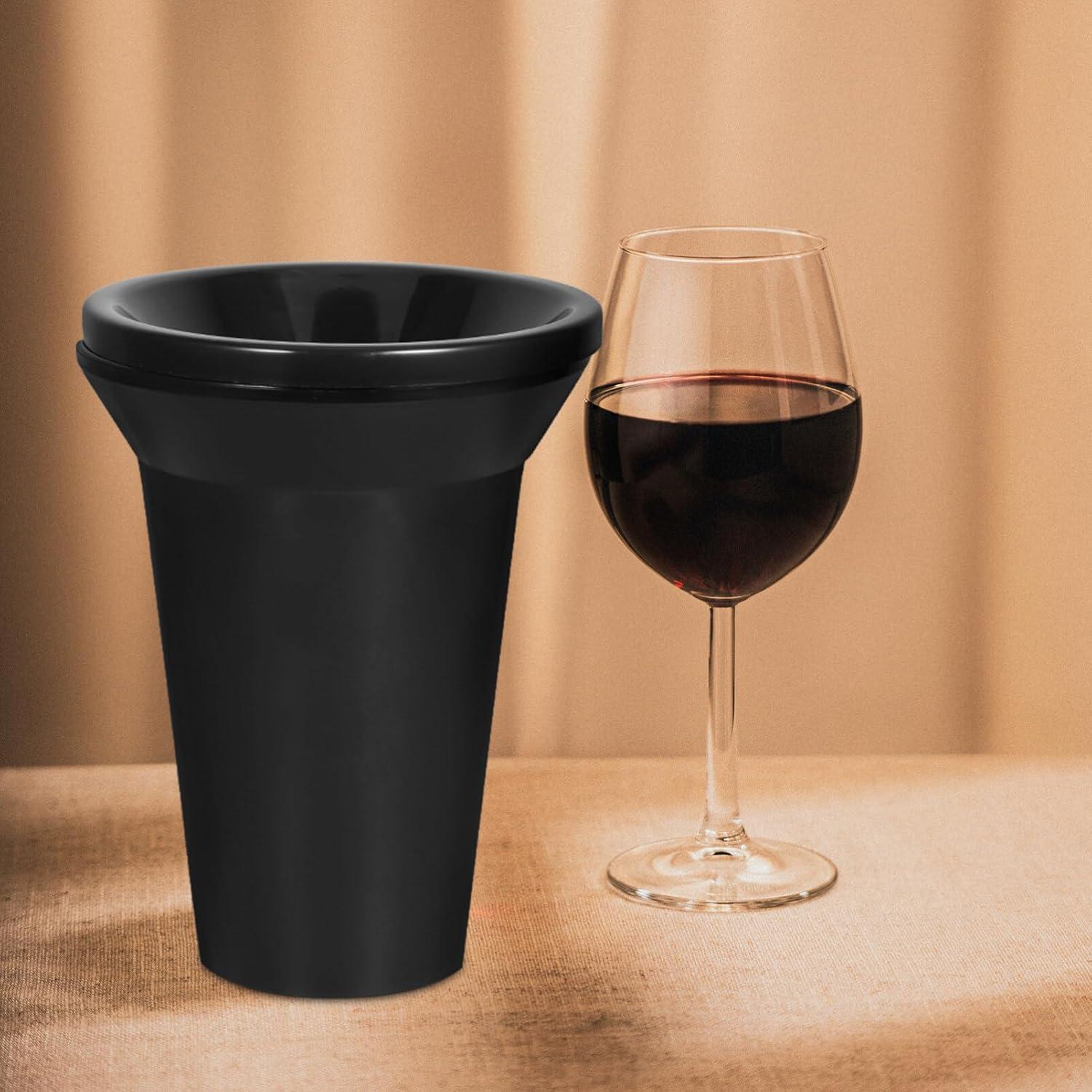 True Spittoon Plastic Wine Tasting Dump Bucket in Black