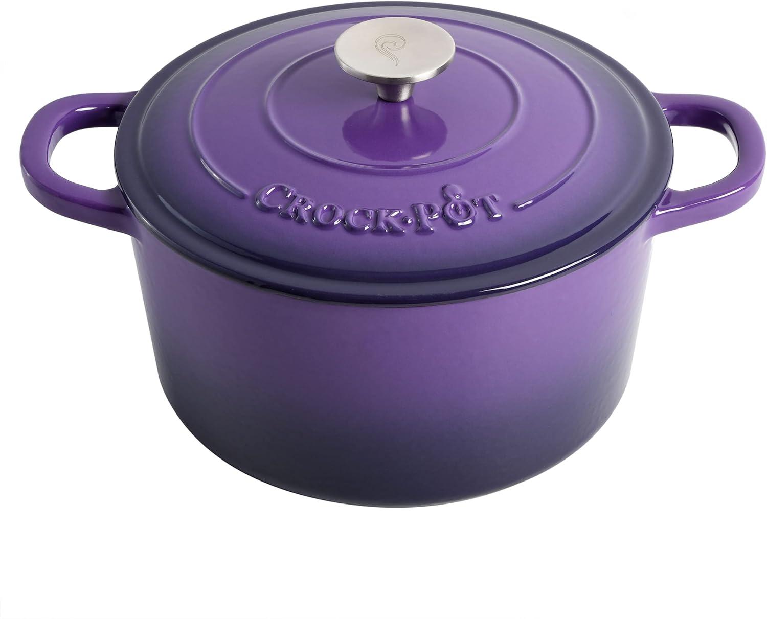 Lavender Enameled Cast Iron 5-Quart Dutch Oven with Lid